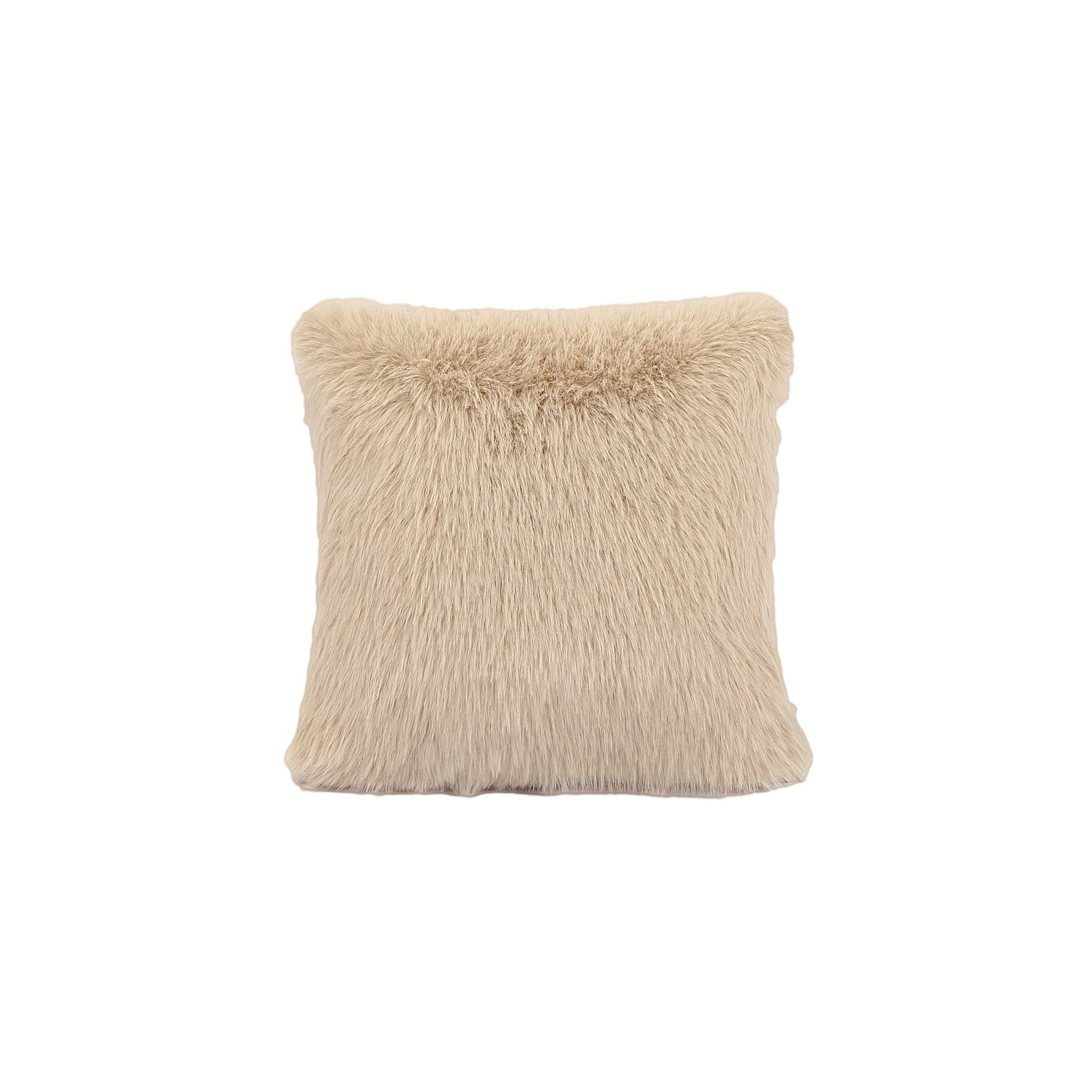Ecloz - Coussin imitation fourrure velours beige - ECLOZ - Image 1