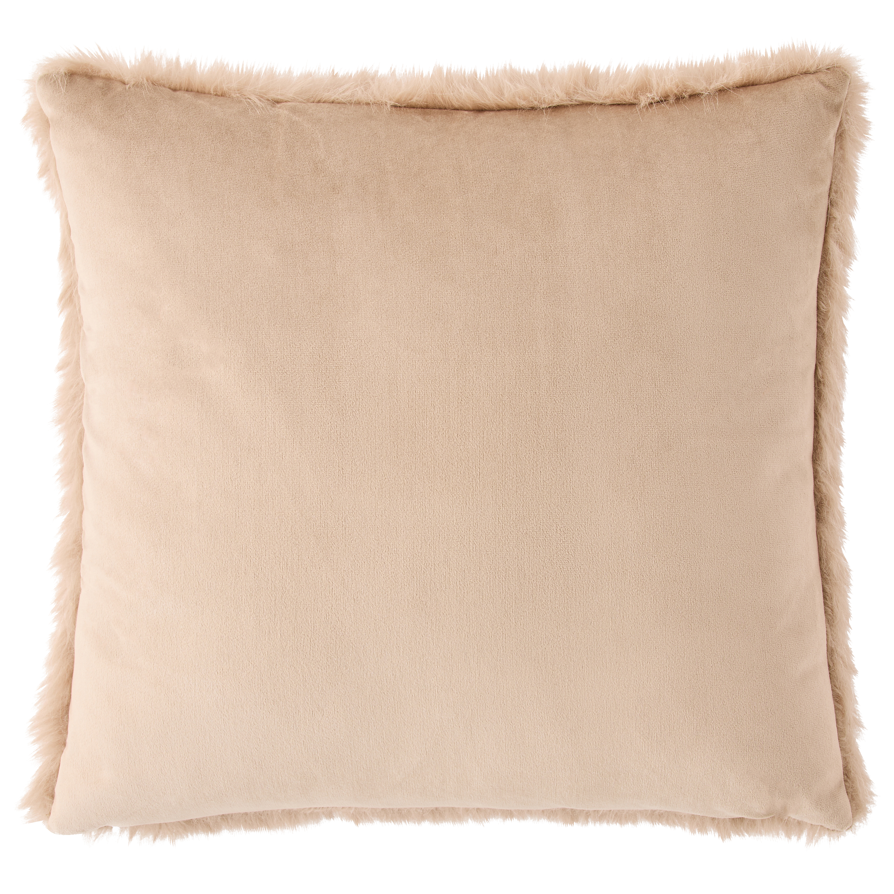 Ecloz - Coussin imitation fourrure velours beige - ECLOZ - Image 4