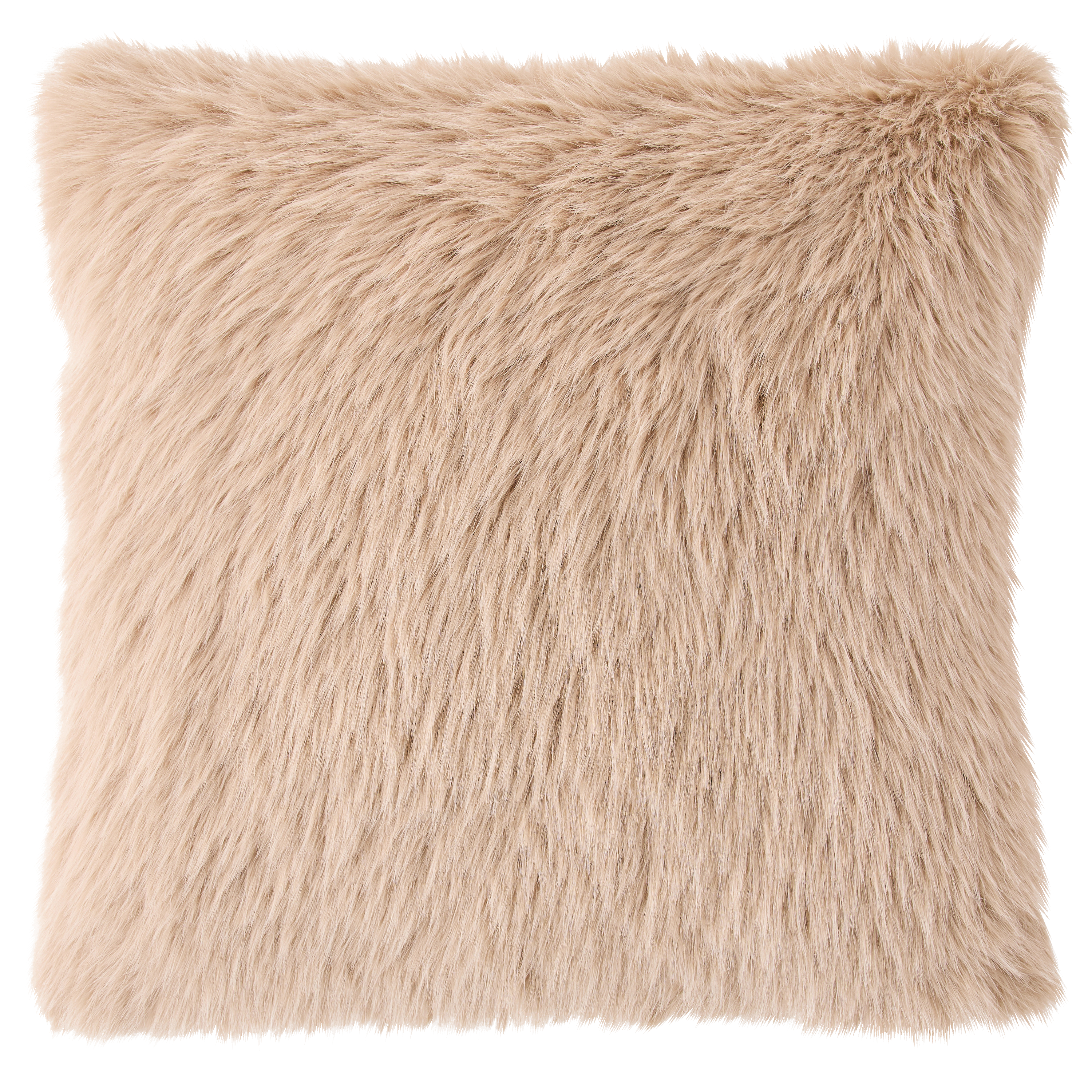 Ecloz - Coussin imitation fourrure velours beige - ECLOZ - Image 2