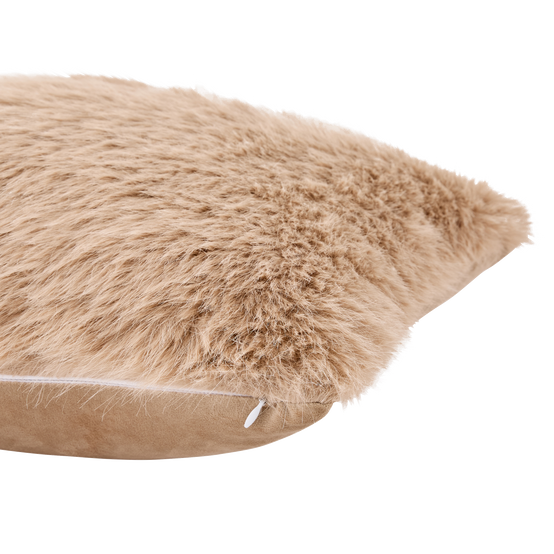 Ecloz - Coussin imitation fourrure velours beige - ECLOZ - Image 3