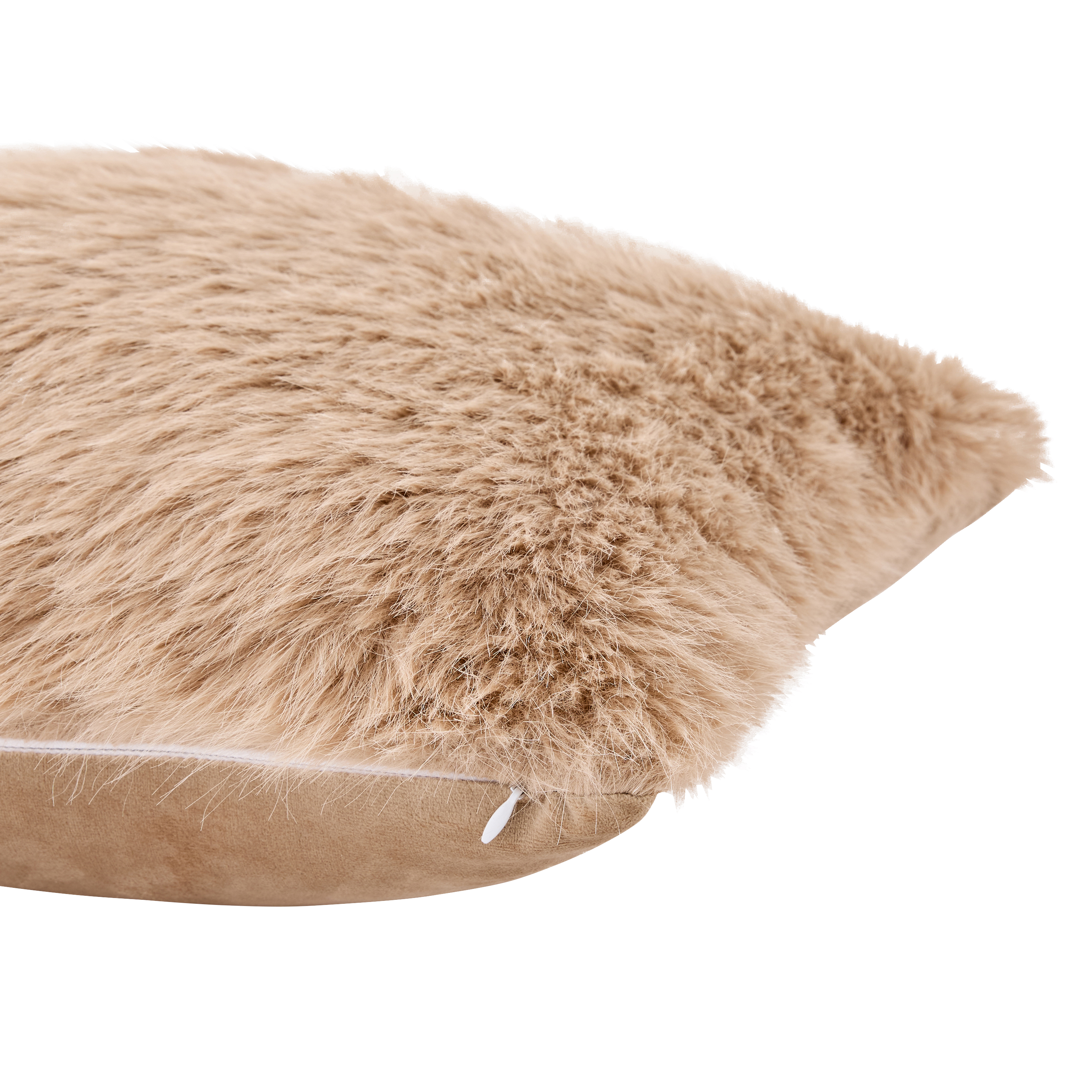 Ecloz - Coussin imitation fourrure velours beige - ECLOZ - Image 3