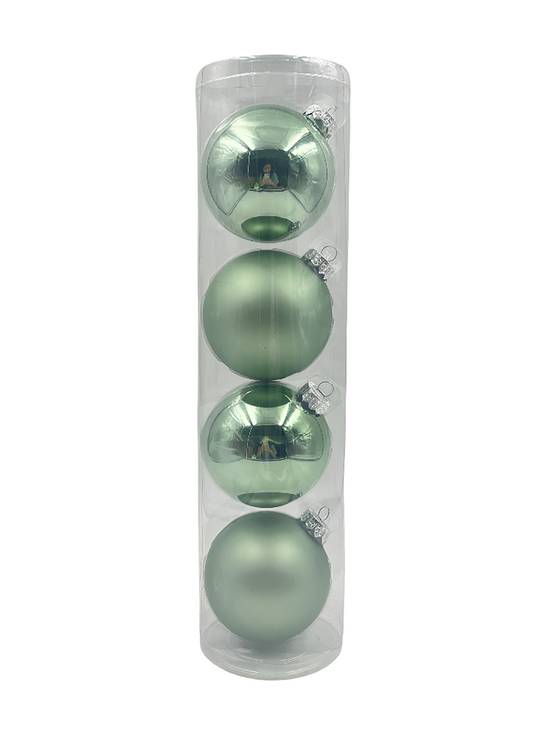 Boîte de 4 boules de Noël vert clair Ø 10 cm - ECLOZ