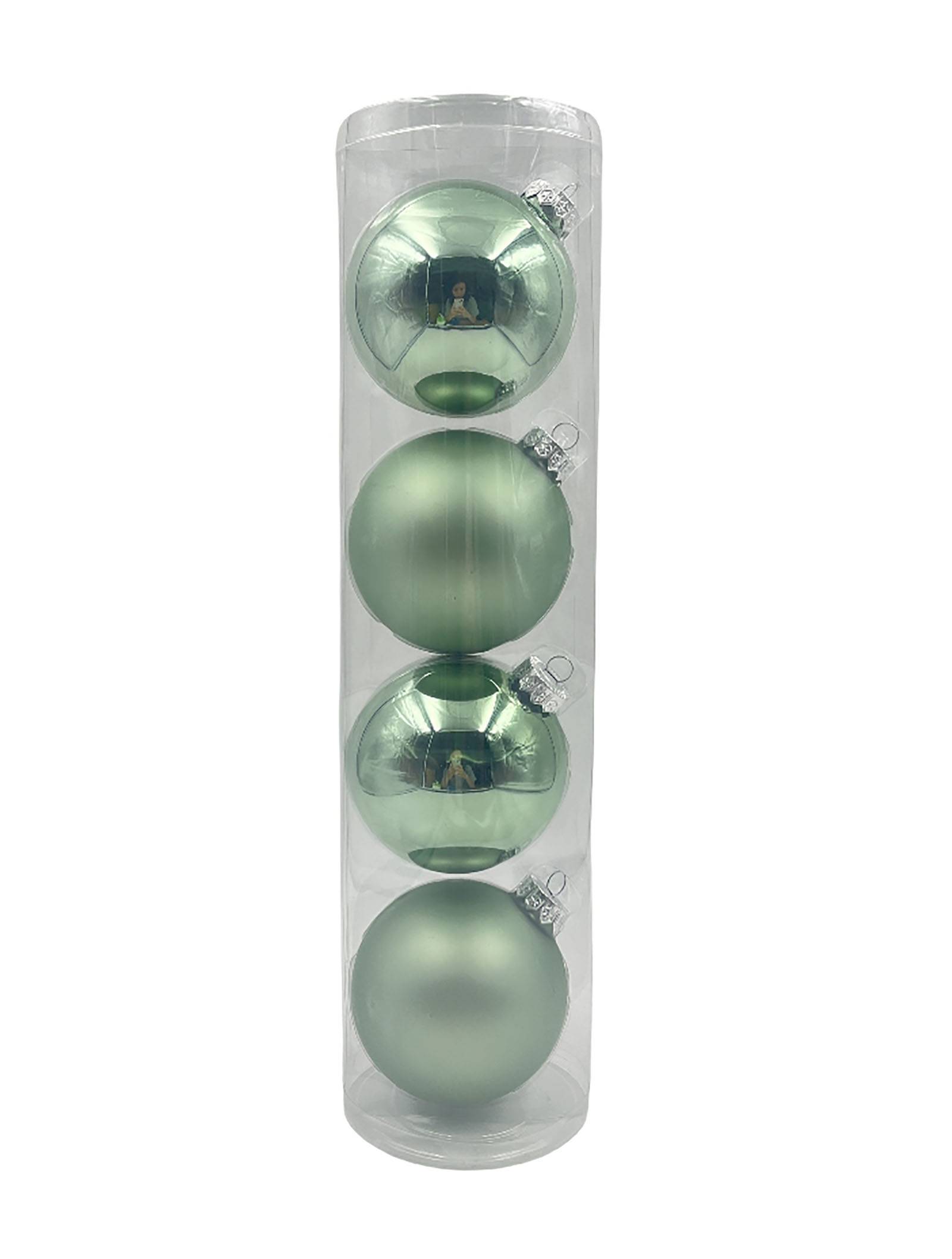 Boîte de 4 boules de Noël vert clair Ø 10 cm - ECLOZ