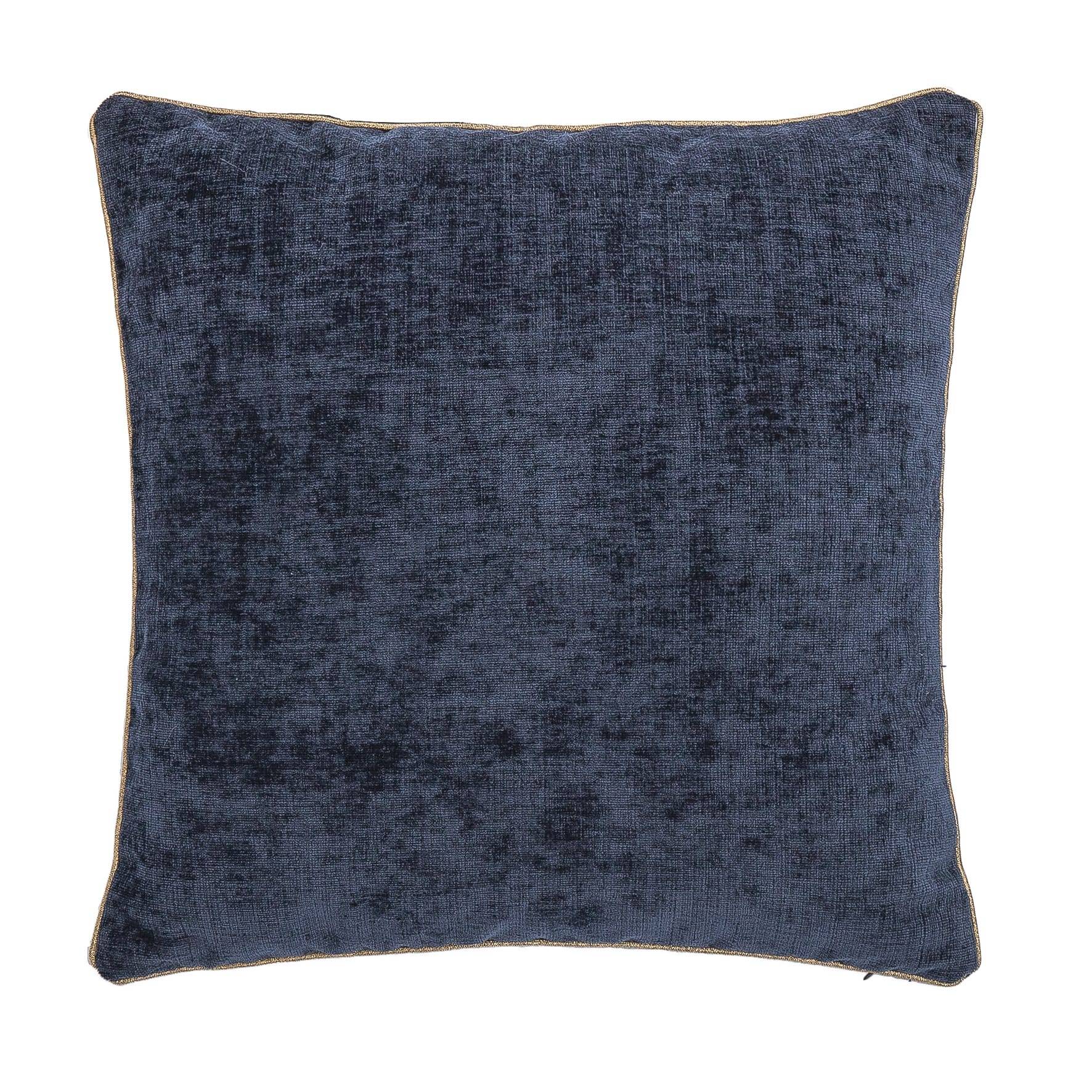 Coussin bleu avec fil doré L.45 x l.45 cm - ECLOZ
