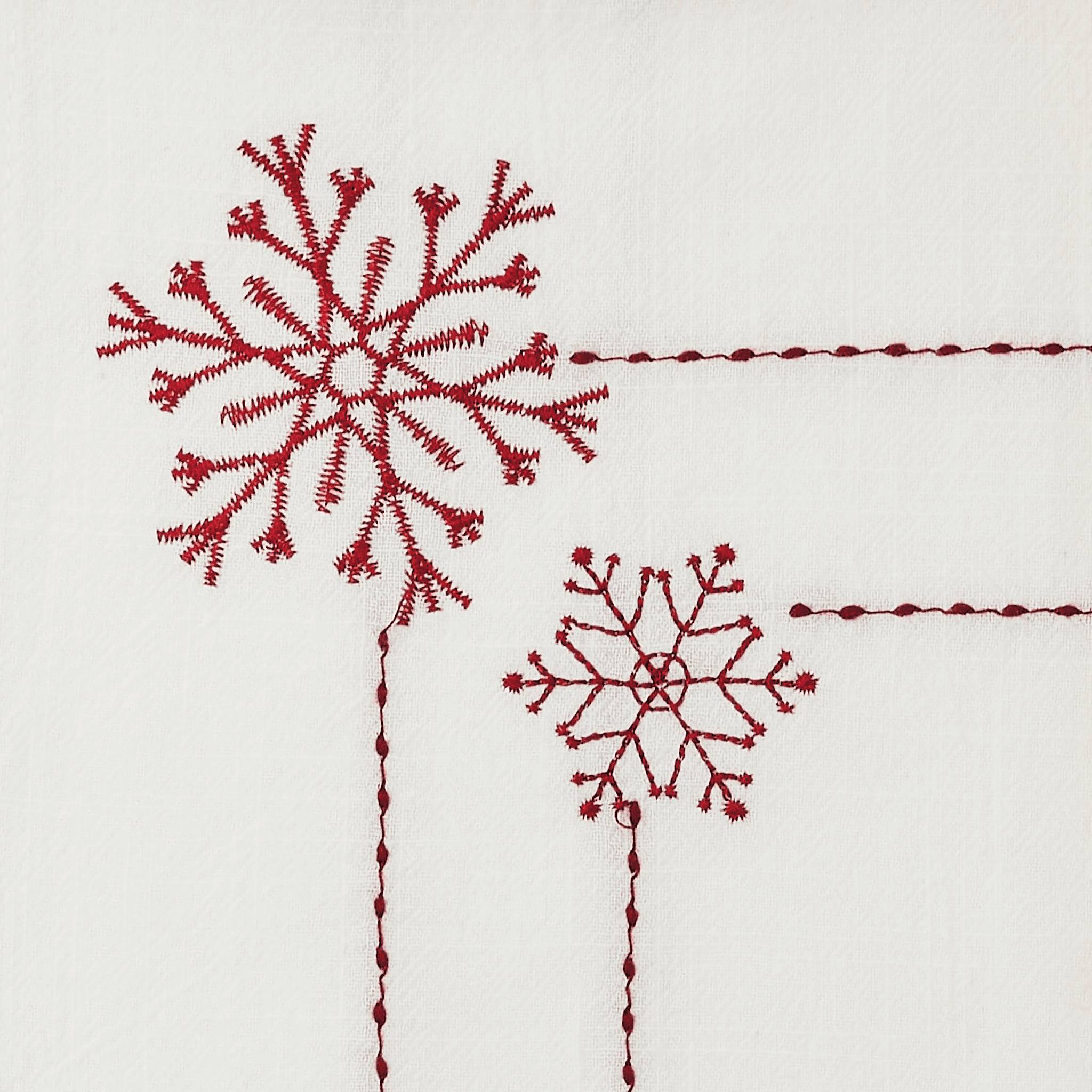 Chemin de table blanc brodé rouge - ECLOZ - Image 2