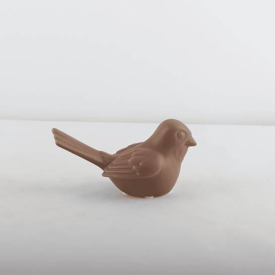 Oiseau en céramique marron H.9 cm - ECLOZ - Image 1