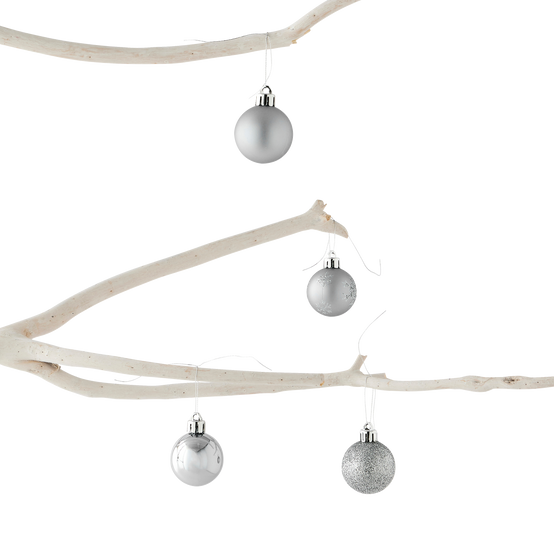 Ecloz - Boîte de 20 boules de Noël argentées Ø 4 cm - ECLOZ - Image 3