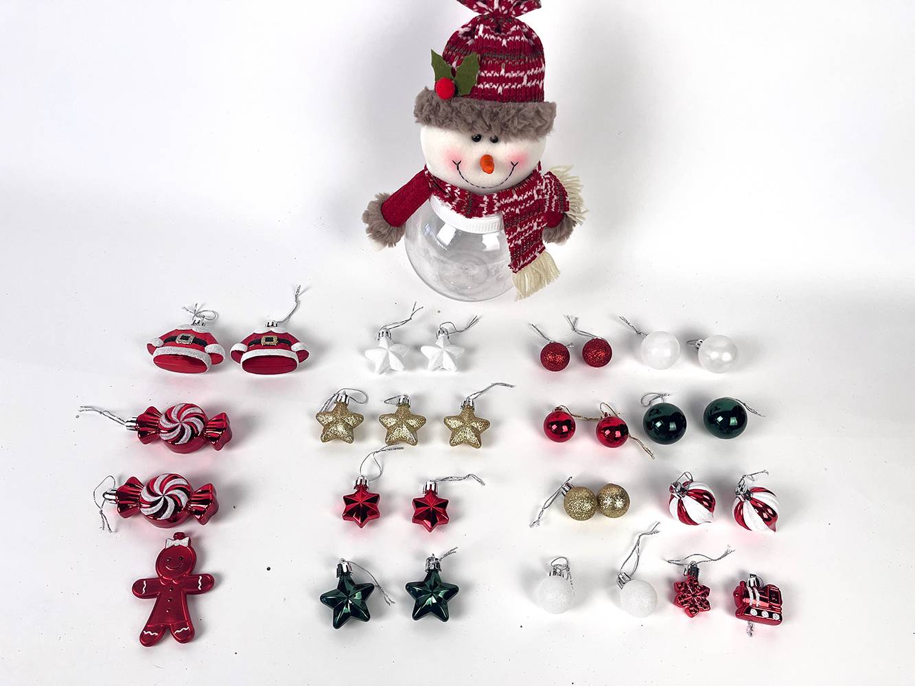 Ecloz - Boîte de décoration sapin bonshommes de neige assorties - ECLOZ