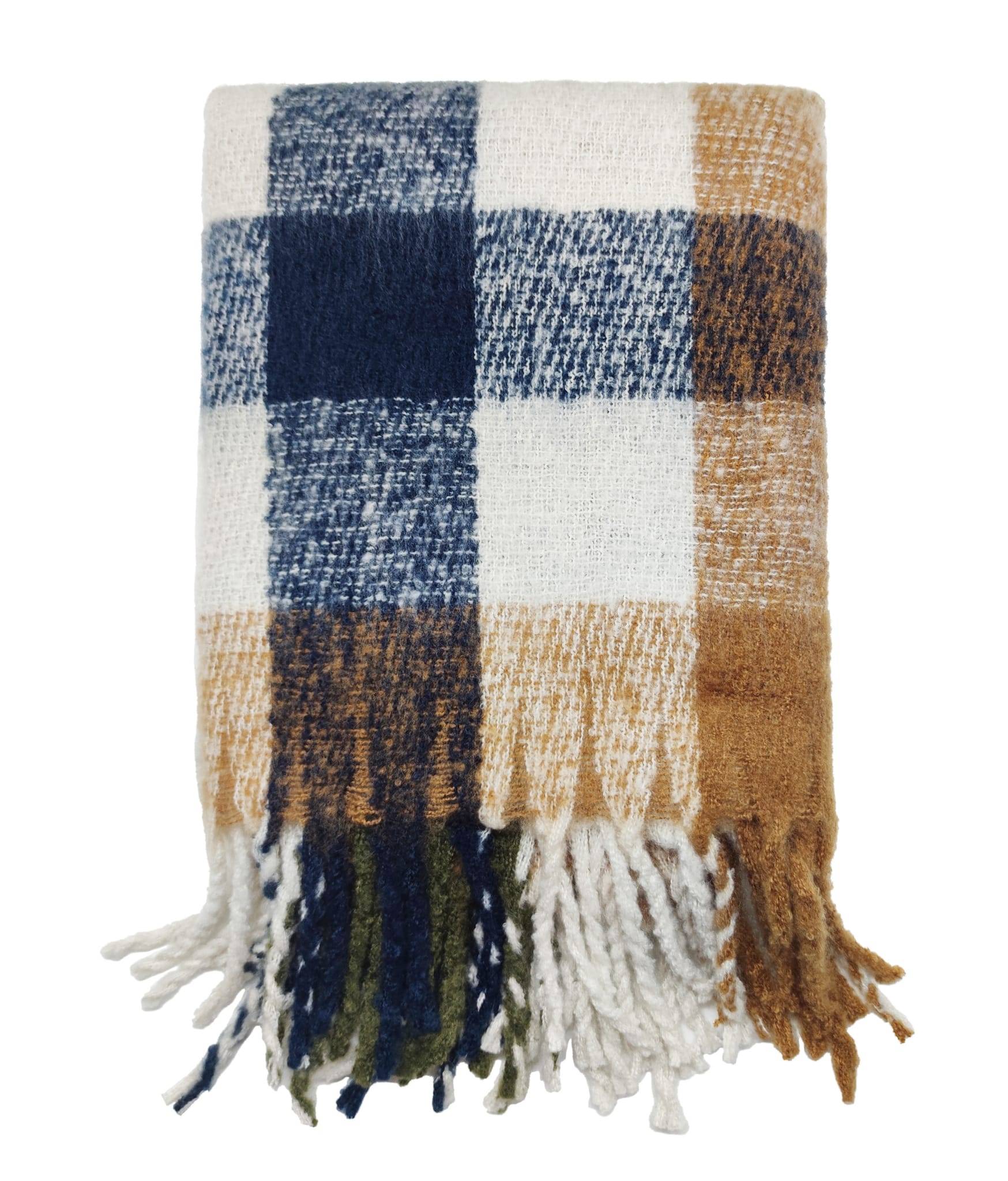 Plaid à franges multicolore L.170 x l.130 cm - ECLOZ - Image 1
