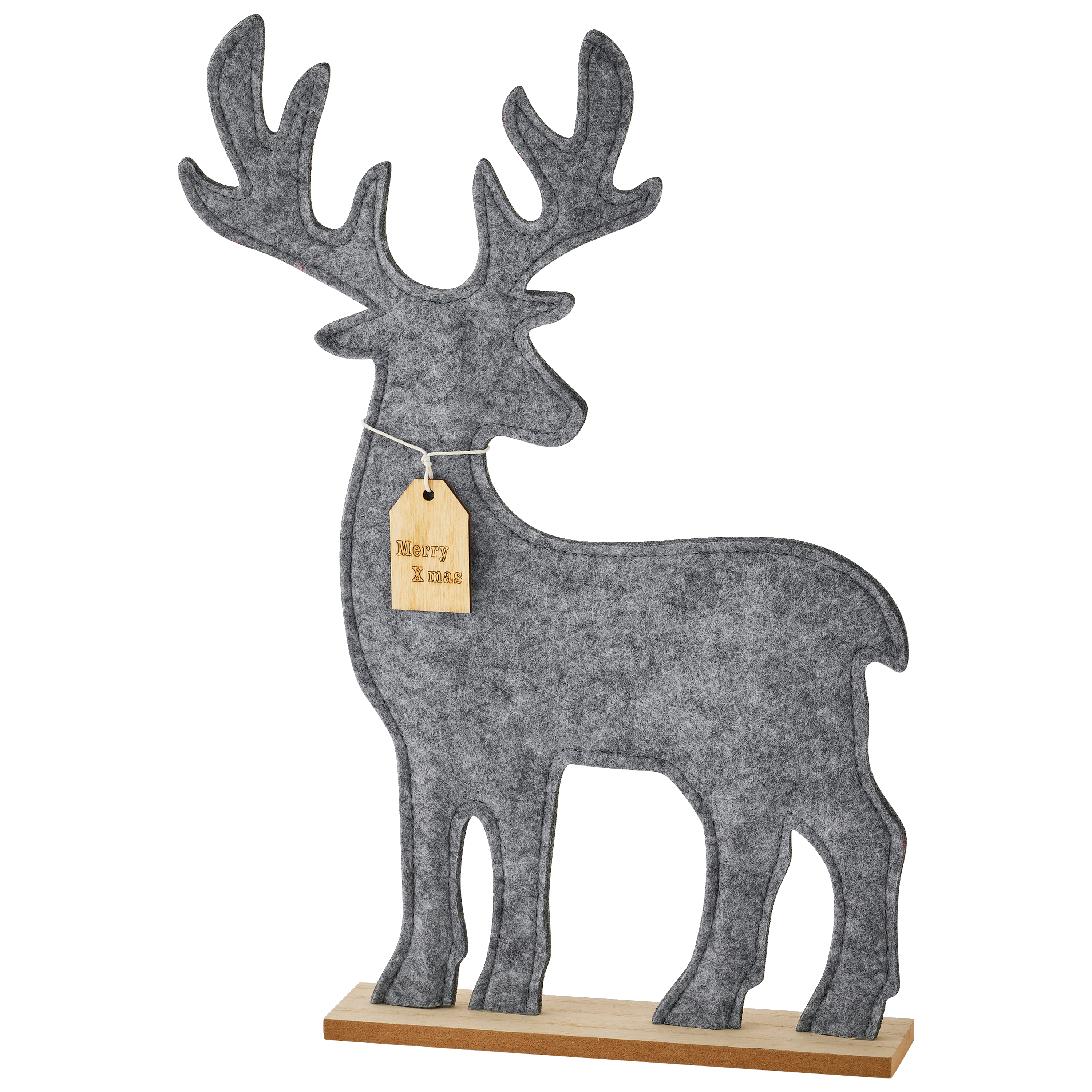 Ecloz - Décoration cerf à poser feutrine gris H. 40 cm - ECLOZ - Imagen 2