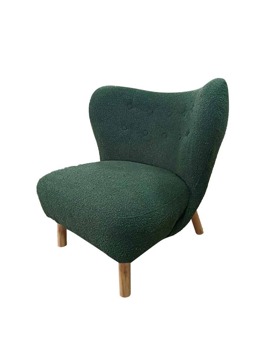 Fauteuil vert bois et laine - ECLOZ - Image 1
