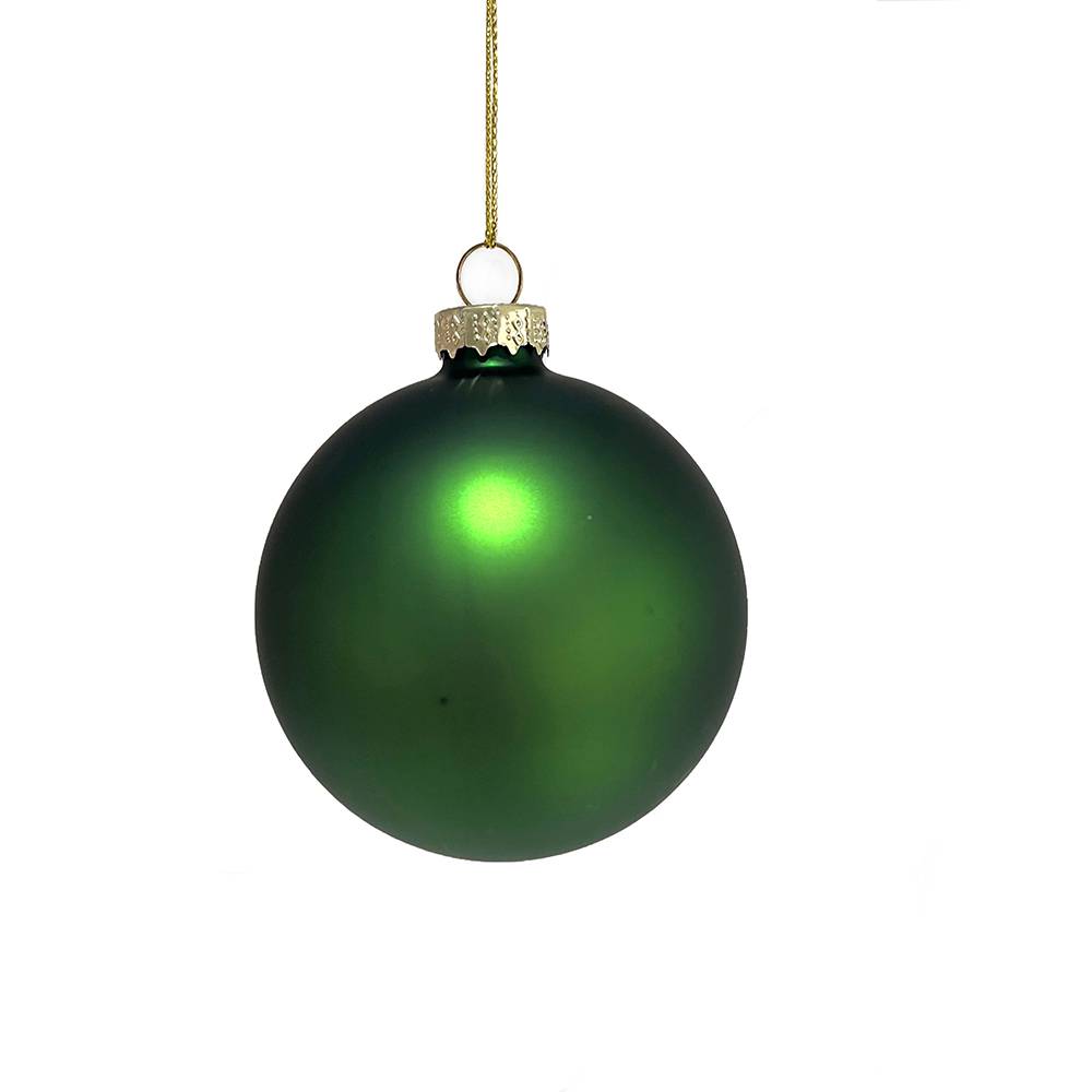 Boule de Noël en verre vert fumé Ø 8 cm - ECLOZ - Image 1
