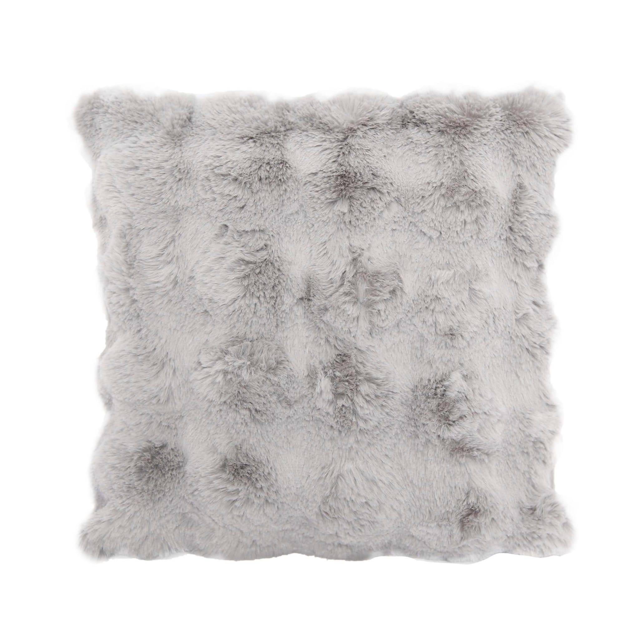 Coussin en fourrure L.45 x l.45 cm gris - ECLOZ