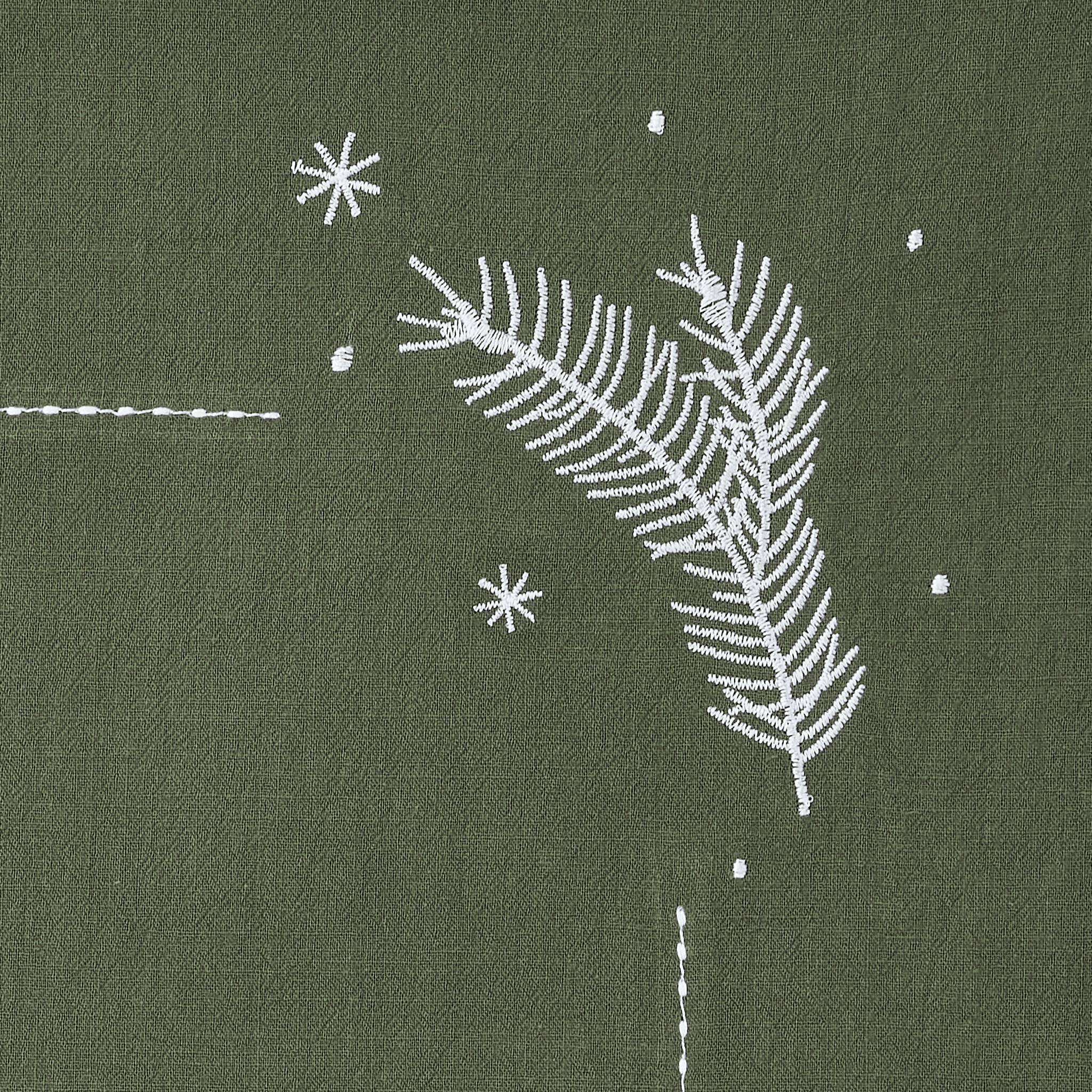 Nappe verte brodée argent L.250 x l.130 cm - ECLOZ - Image 5
