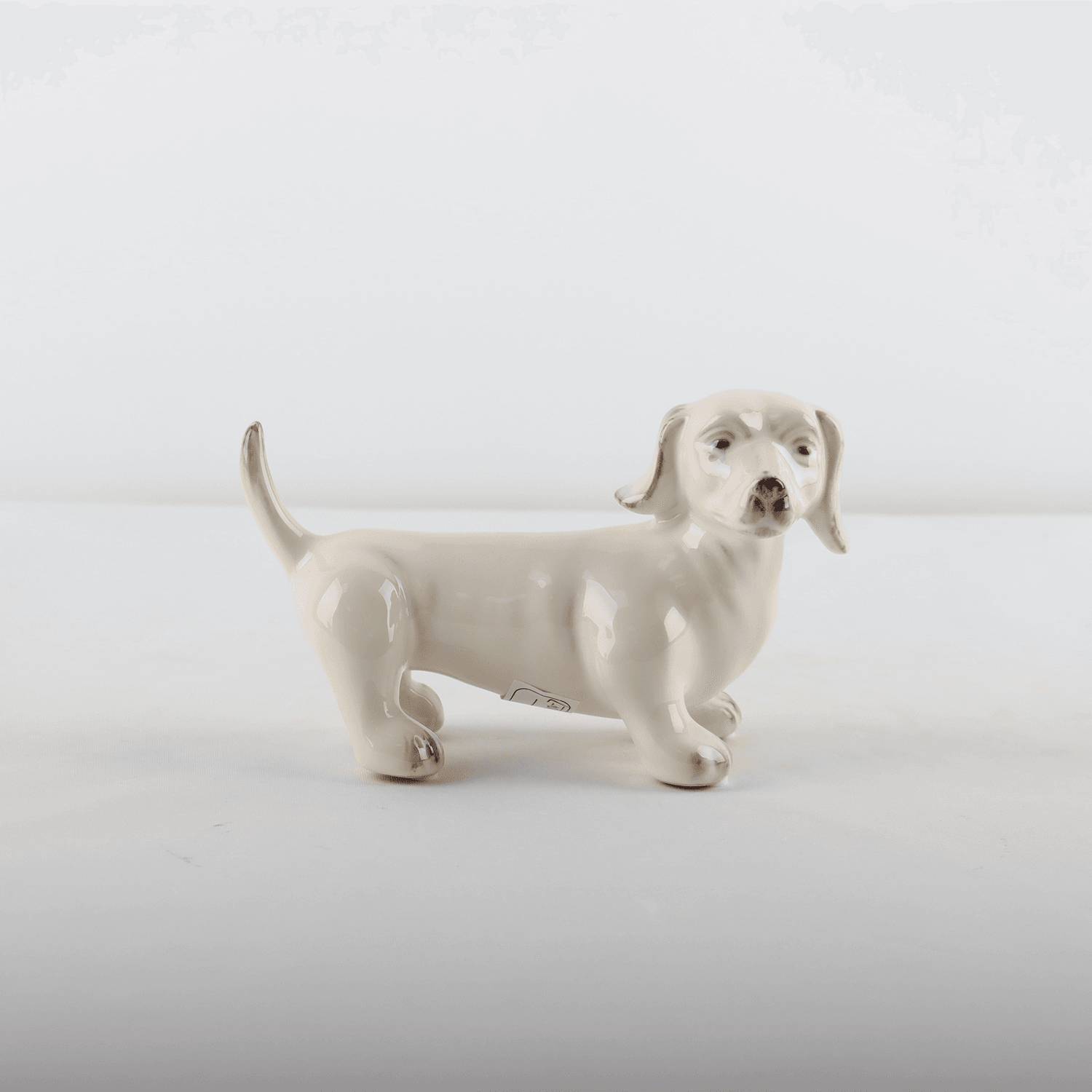 Chien allongé en céramique blanc H.11,5 cm - ECLOZ - Image 1