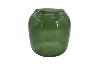 Vase en verre vert transparent H.15 cm - ECLOZ