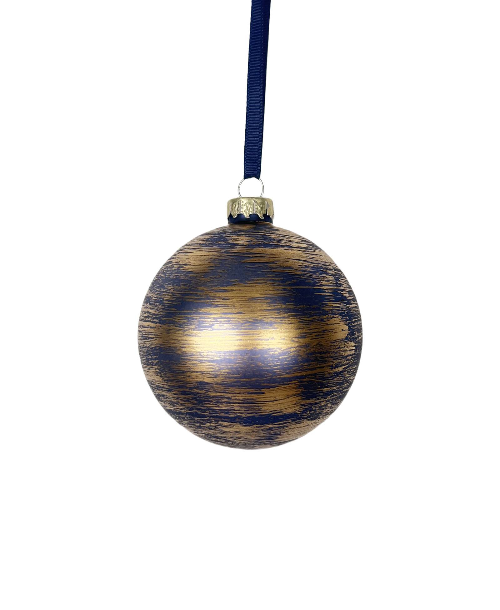 Boule en verre bleu et or Ø 8 cm - ECLOZ - Image 2
