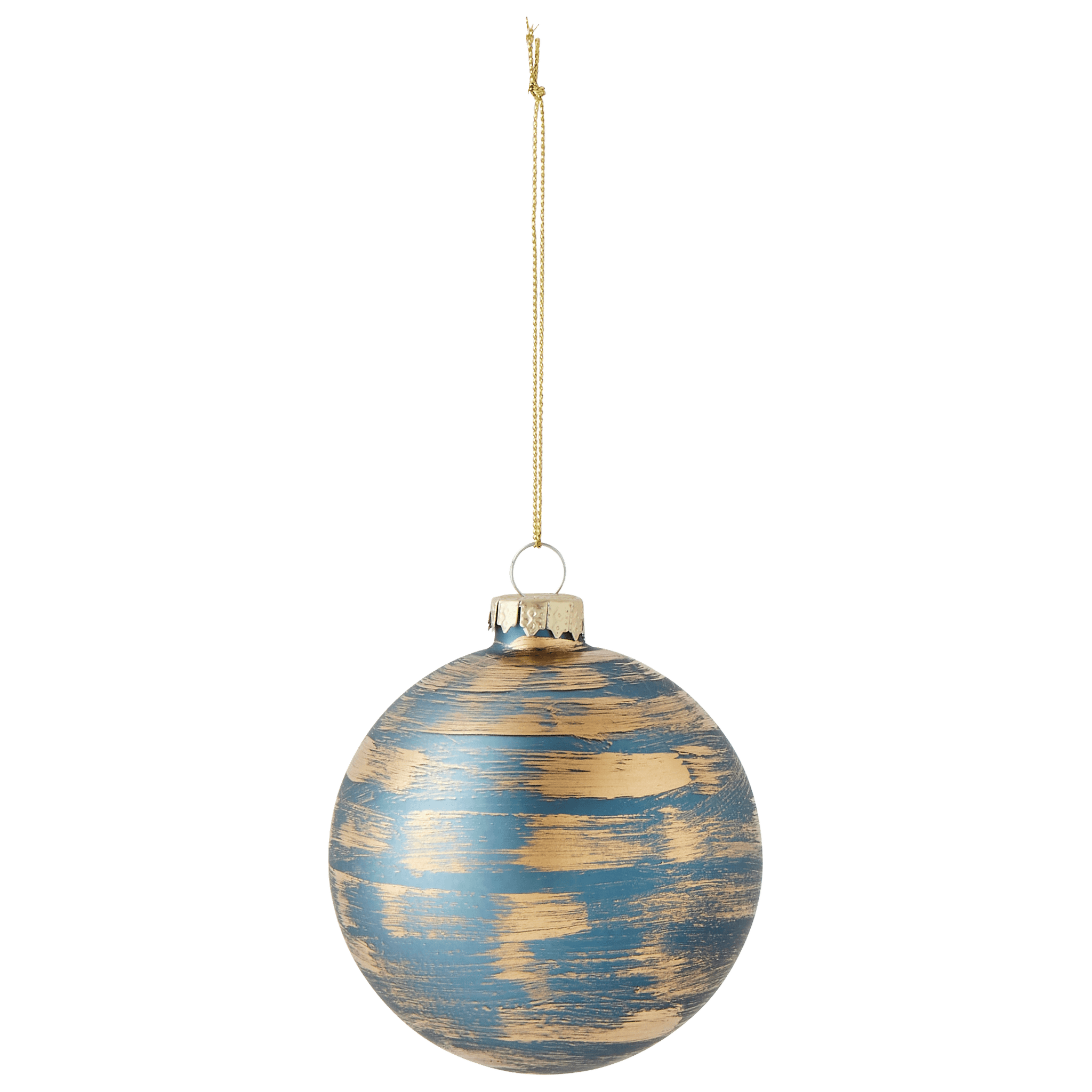 Boule en verre bleu et or Ø 8 cm - ECLOZ - Image 3