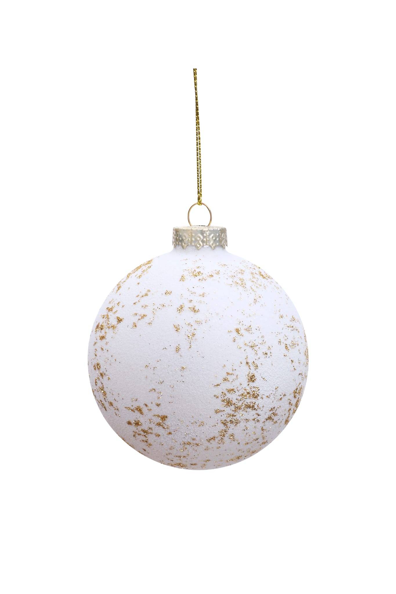 Boule de Noël blanche et dorée Ø 8 cm - ECLOZ