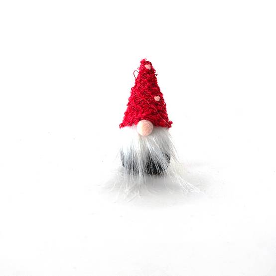 Suspension décorative de Noël - gnome gris rouge 5 cm - ECLOZ - Image 1