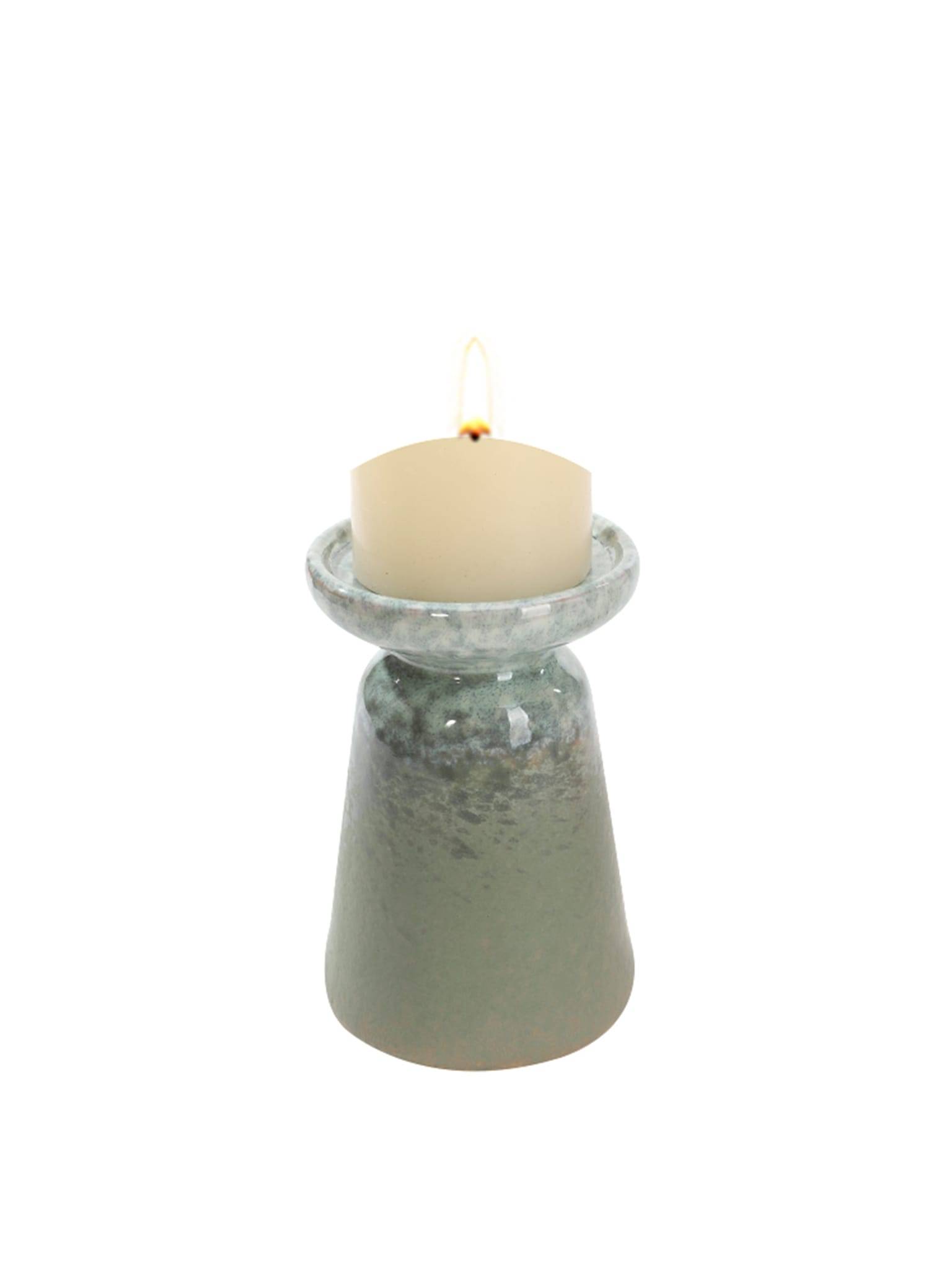 Bougeoir dégradé vert H.15 cm - ECLOZ - Image 1
