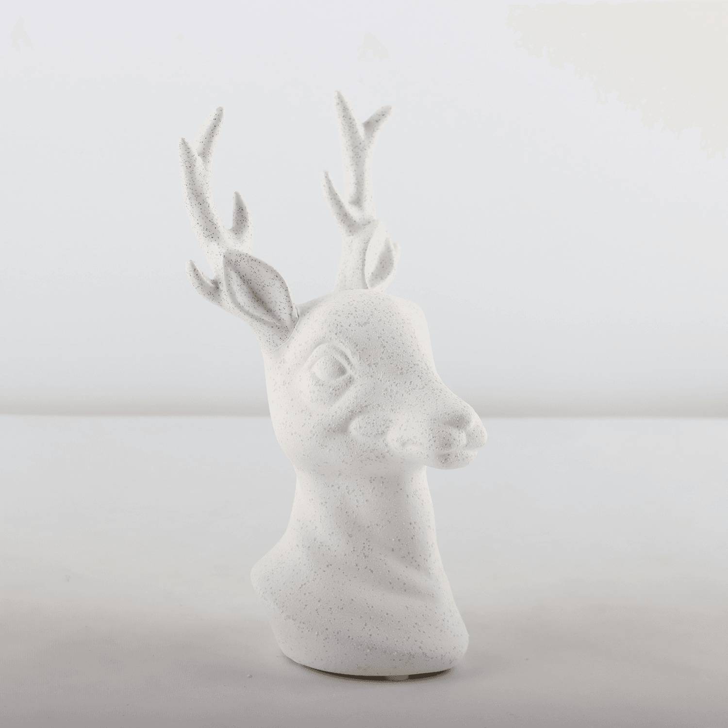 Tête de cerf décorative blanc H.20 cm - ECLOZ