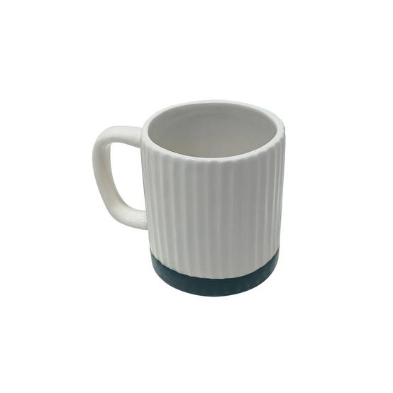 Mug en céramique blanc et vert H.9 cm - ECLOZ