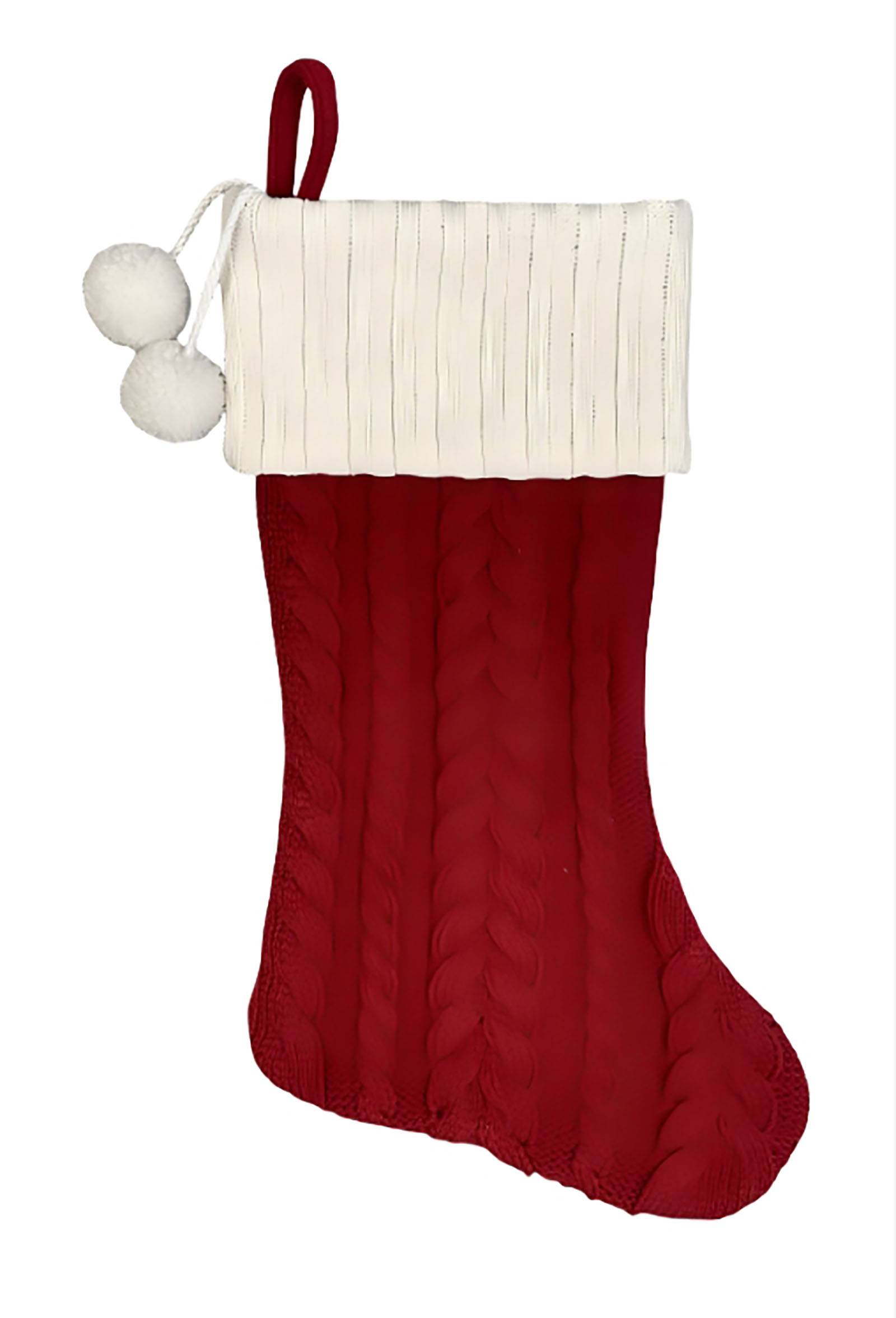 Calcetín de Navidad rojo con pompón blanco - ECLOZ