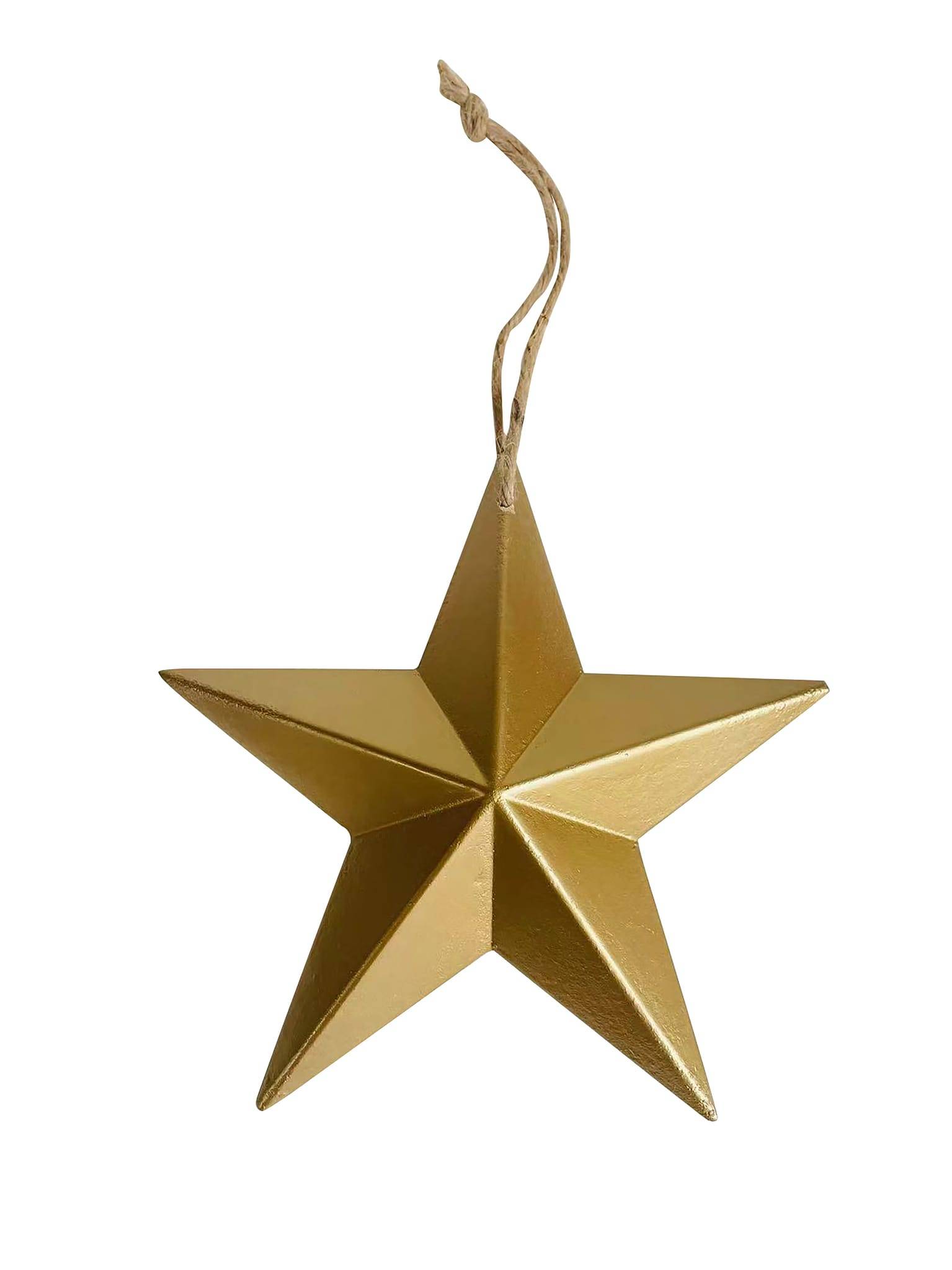 Étoile de Noël à suspension décorative en bois doré H.20 cm - ECLOZ