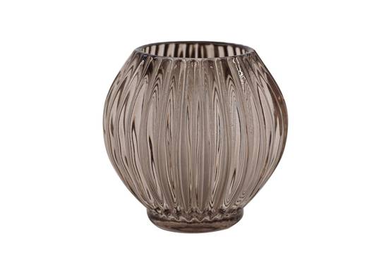 Bougeoir en verre ovale gris - ECLOZ - Image 1
