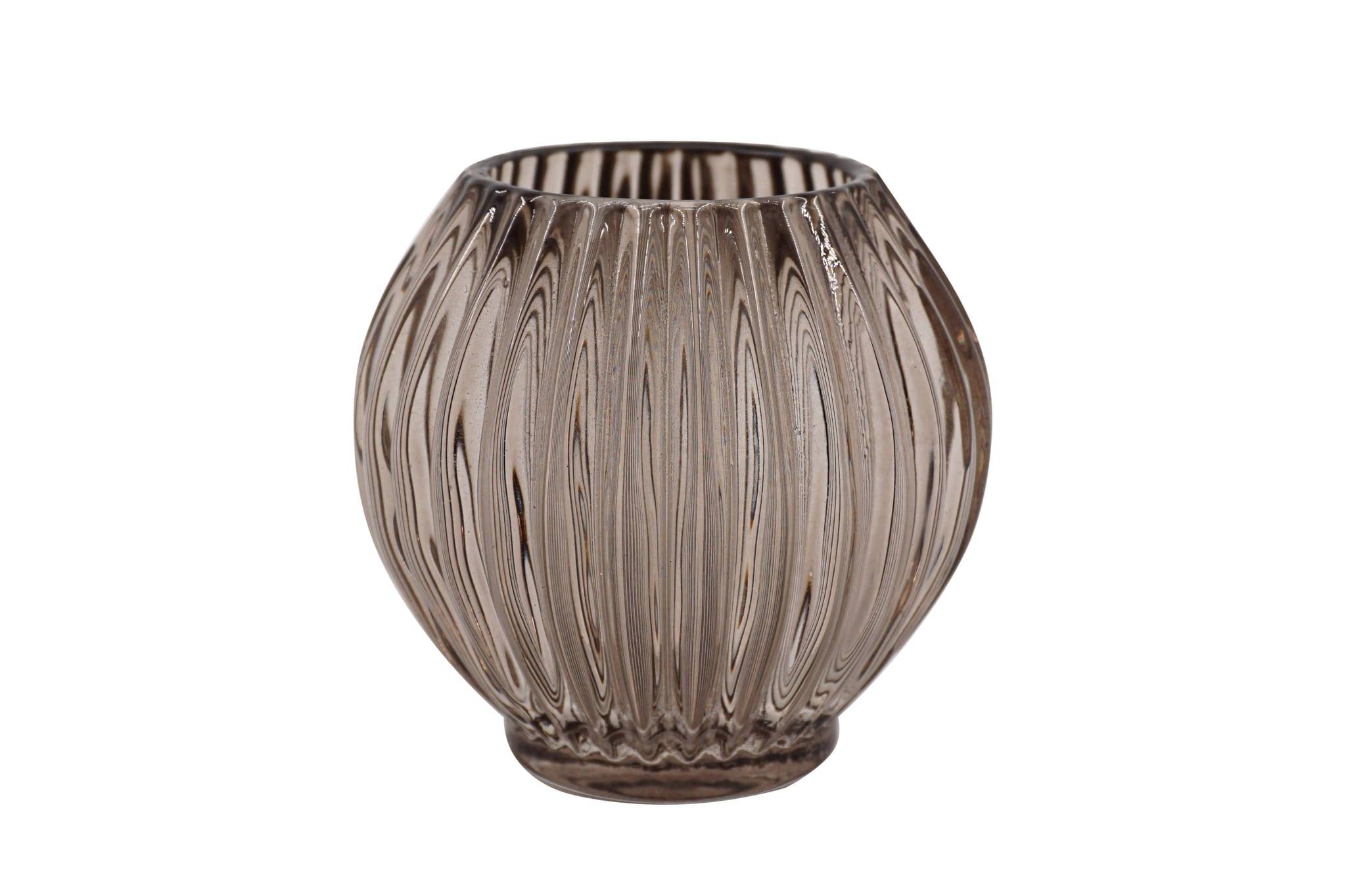Bougeoir en verre ovale gris - ECLOZ - Imagen 1