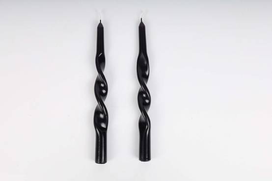 Set de 2 bougies torsadées noires - ECLOZ