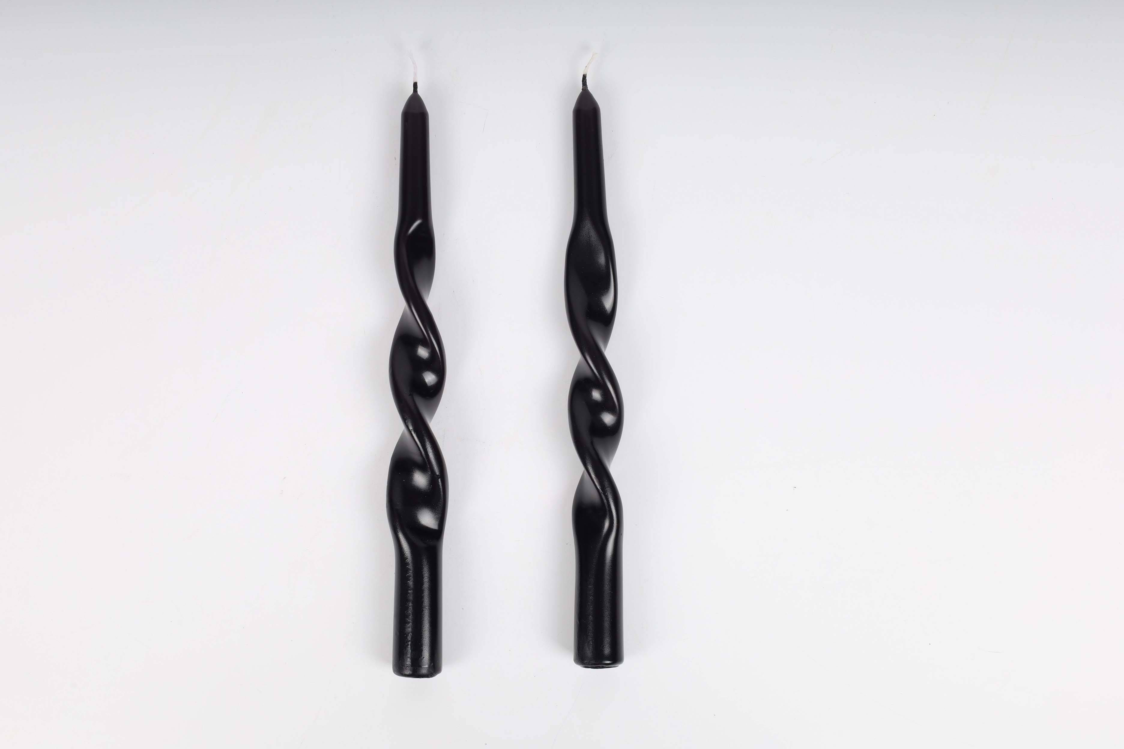 Set de 2 bougies torsadées noires - ECLOZ