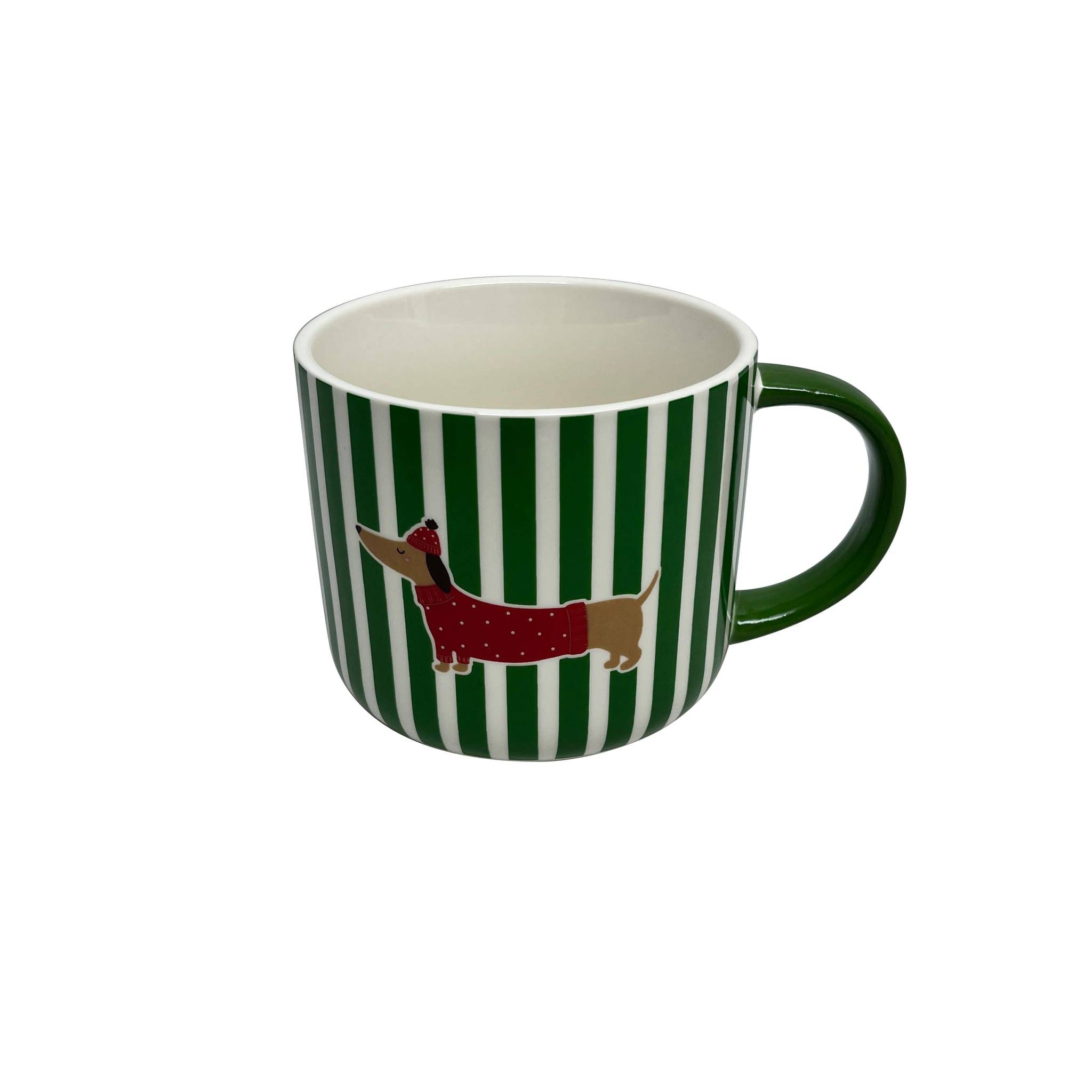 Mug vert rayé motif teckel - ECLOZ