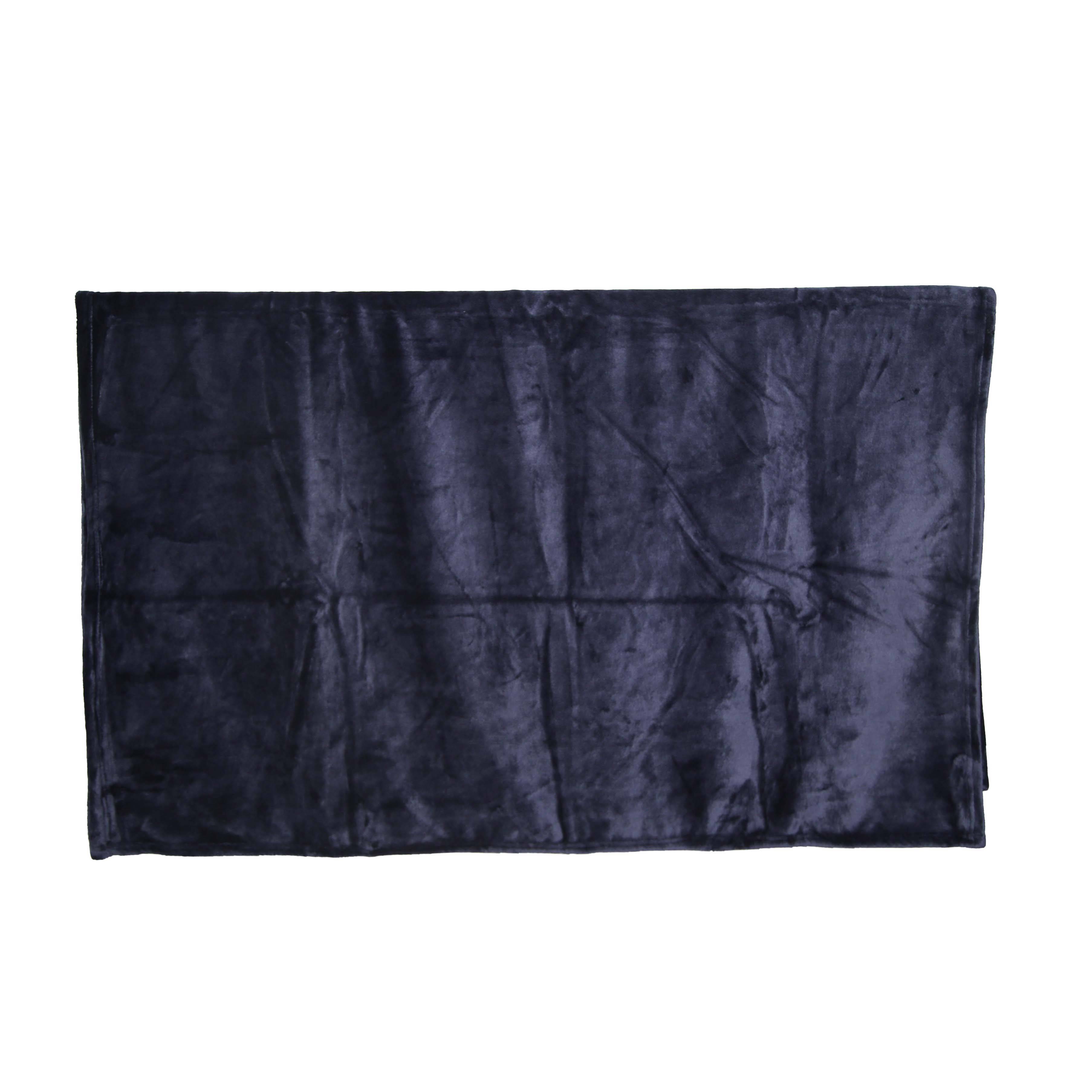 Ecloz - Plaid en polyester 400 g bleu foncé L.150 x l.125 cm - ECLOZ - Image 1