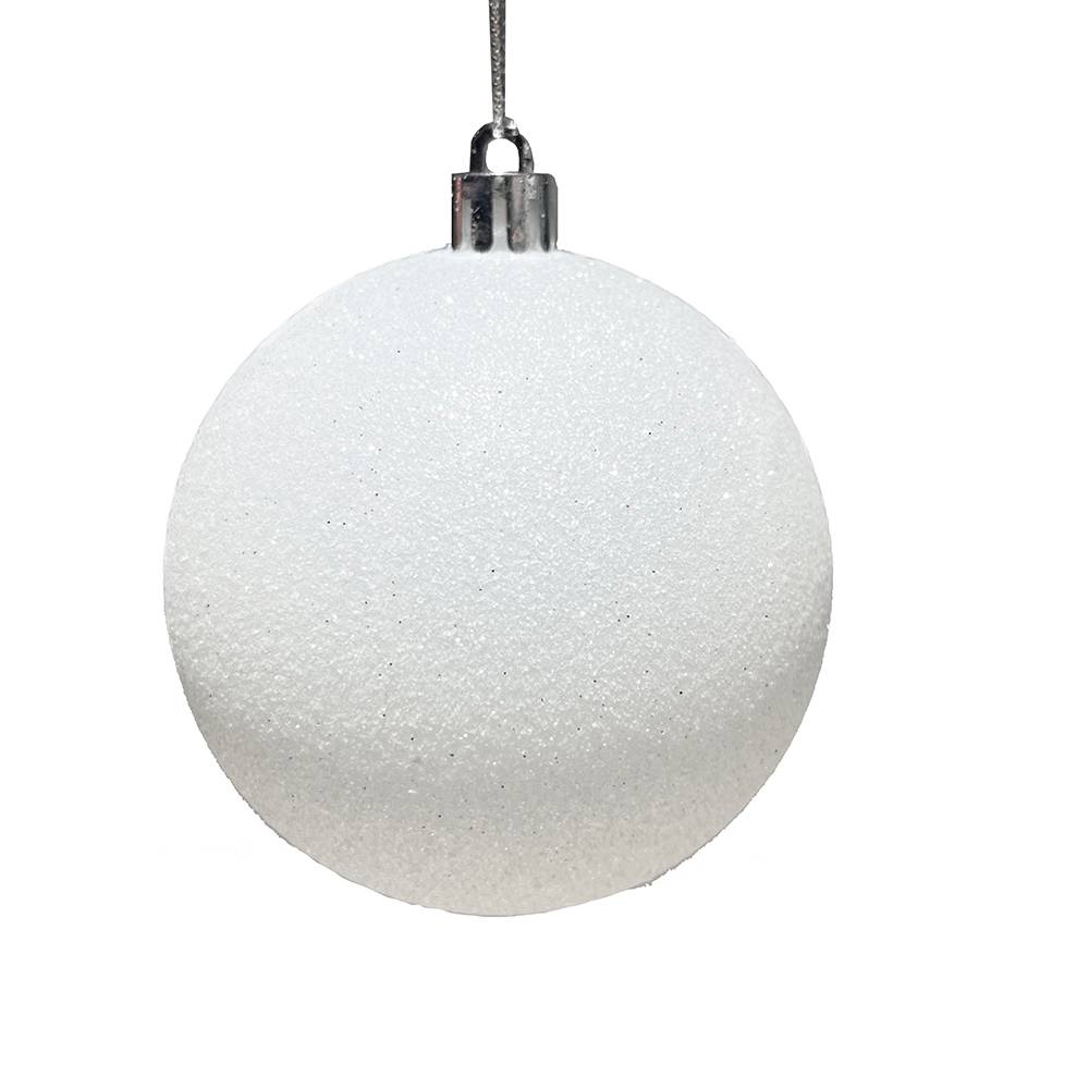 Boule de Noël en plastique blanc Ø 8 cm - ECLOZ - Image 1