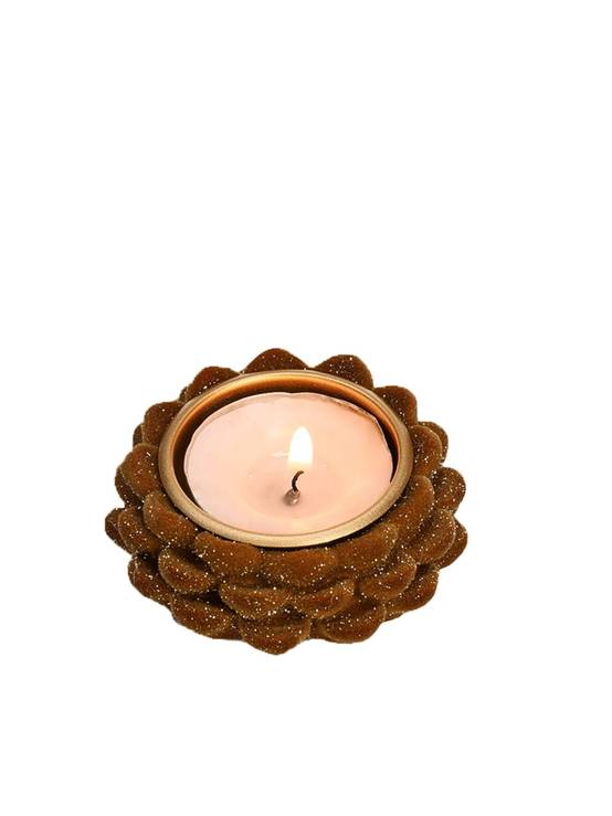 Photophore bougeoir effet pomme de pin H.3 cm - ECLOZ
