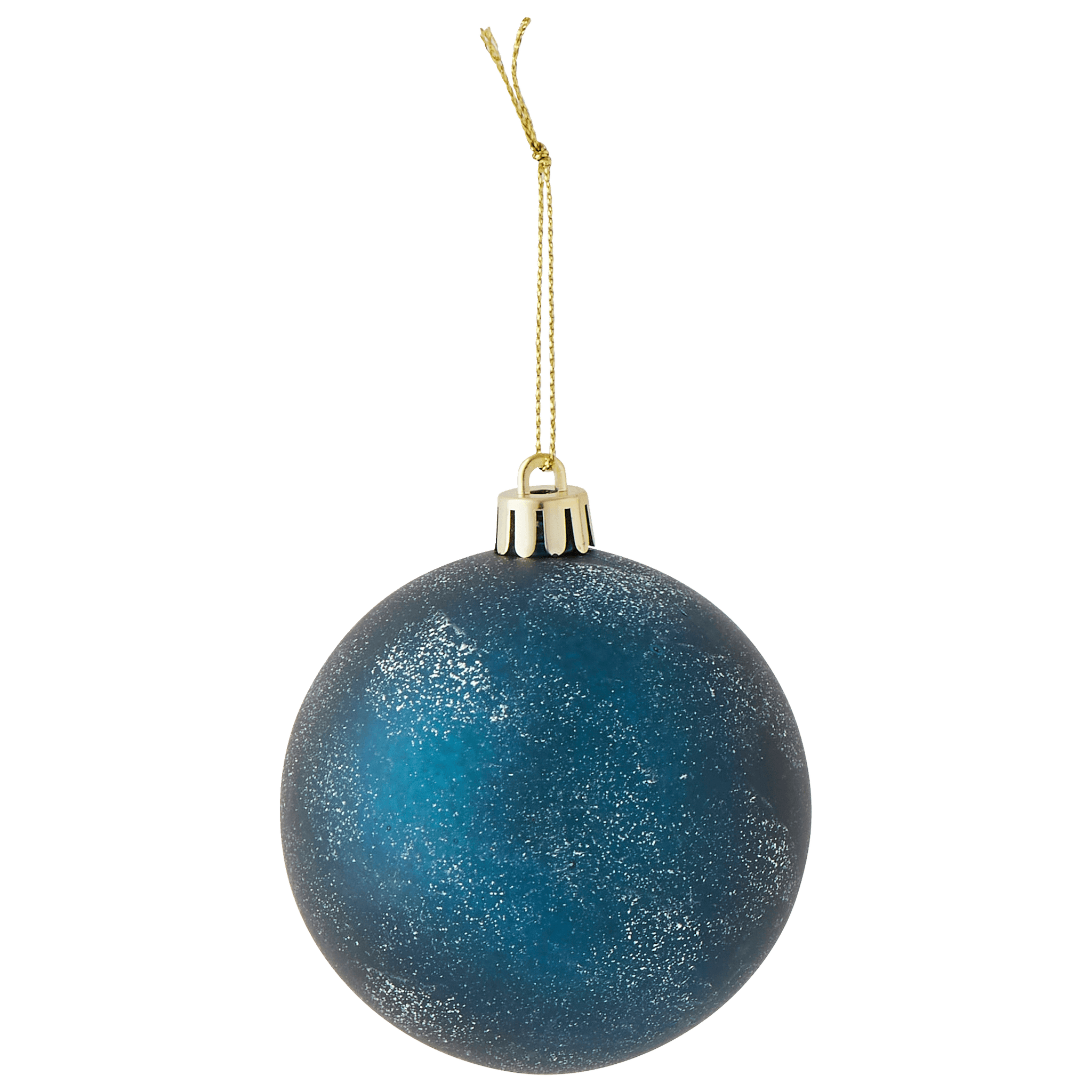 Boule de Noël effet neige bleu foncé Ø 8 cm - ECLOZ - Image 2