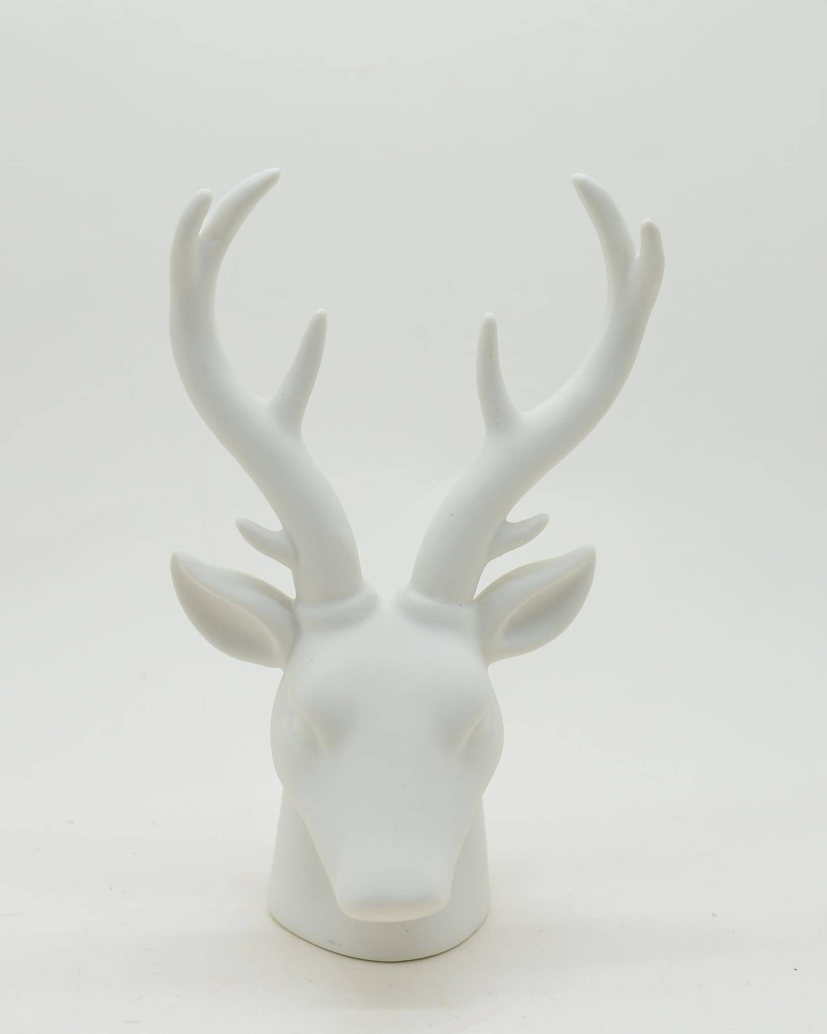 Tête de cerf décorative en céramique blanc H.21 cm - ECLOZ - Imagen 1