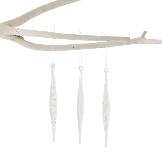Ecloz - Boîte de 6 suspensions décoratives de Noël stalactites givrées - ECLOZ - Image 2