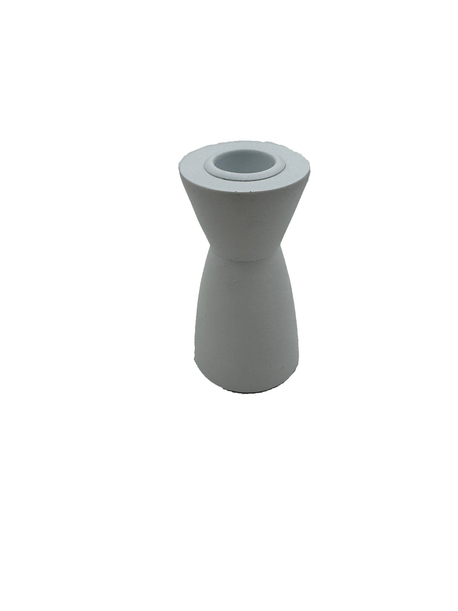 Bougeoir sablier blanc H.10 cm - ECLOZ - Imagen 1