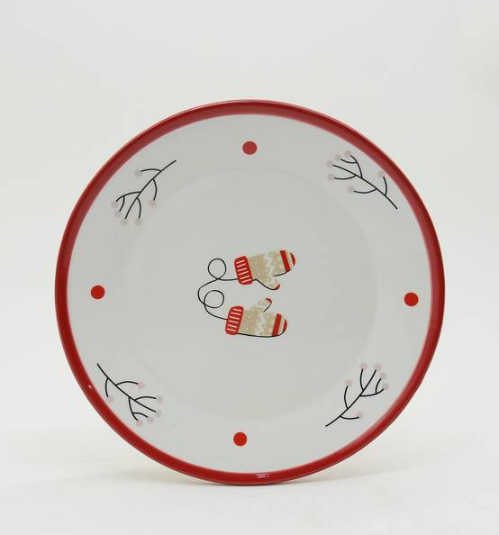 Assiette motif moufle Noël céramique - ECLOZ