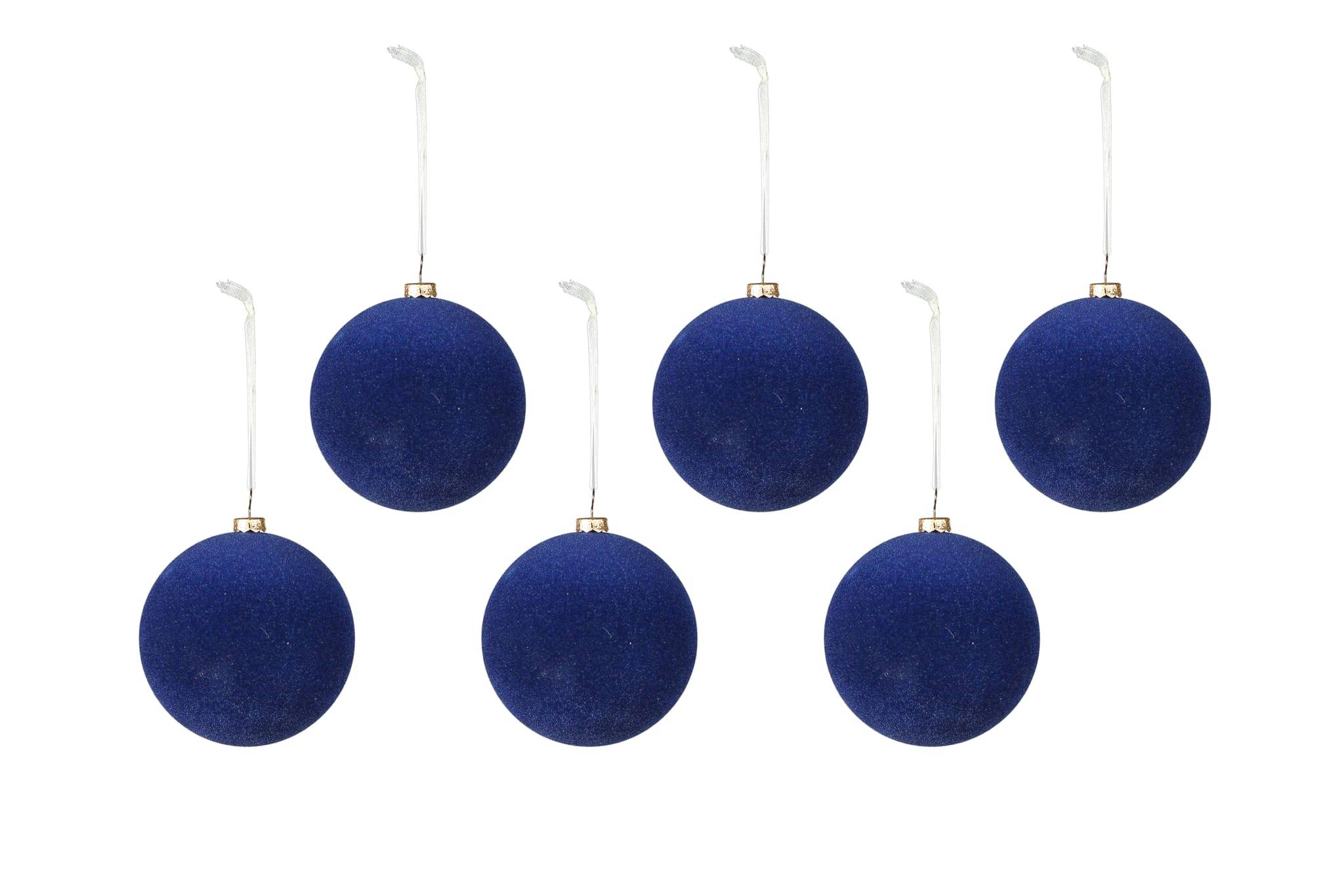 Boîte de 6 boules en plastique bleu Ø 8 cm - ECLOZ