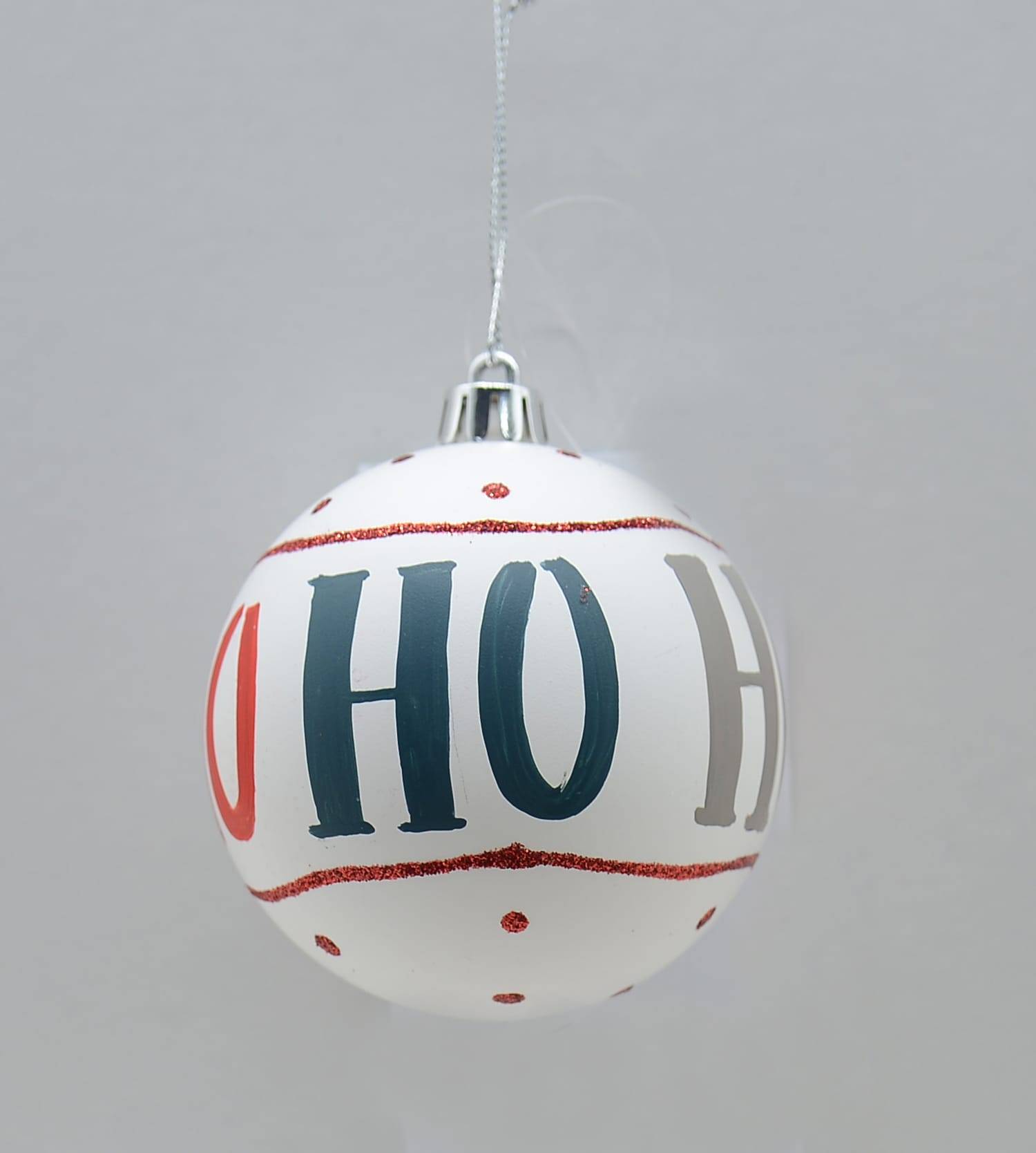 Boule de Noël message Ho Ho Ho Ø 8 cm en plastique - ECLOZ - Image 1