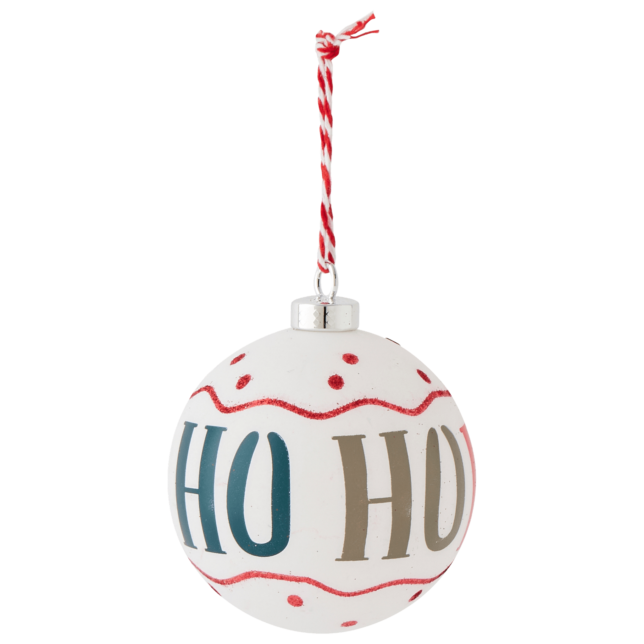 Boule de Noël message Ho Ho Ho Ø 8 cm en plastique - ECLOZ - Image 2