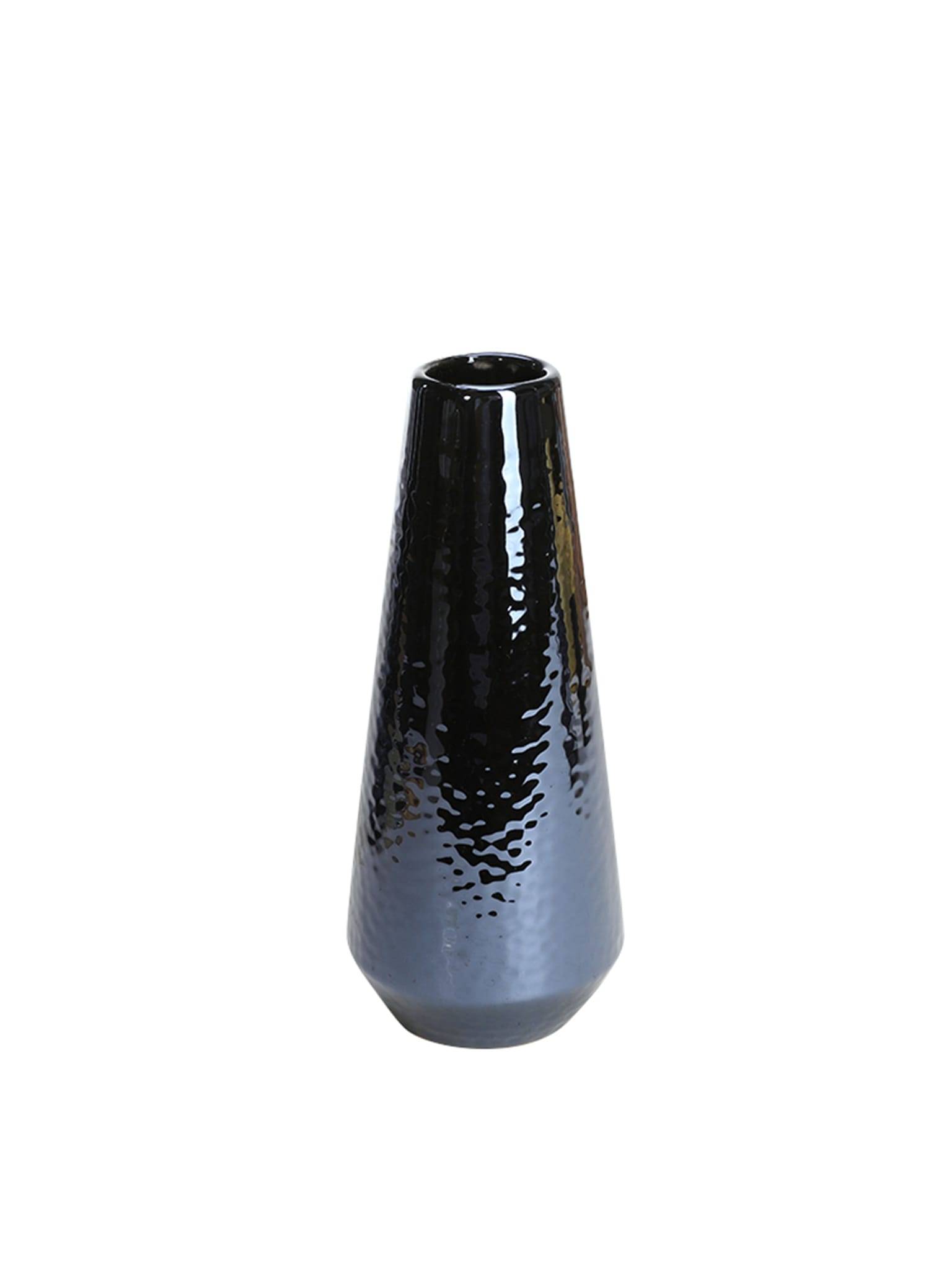 Vase bleu brillant en céramique H.23 cm - ECLOZ