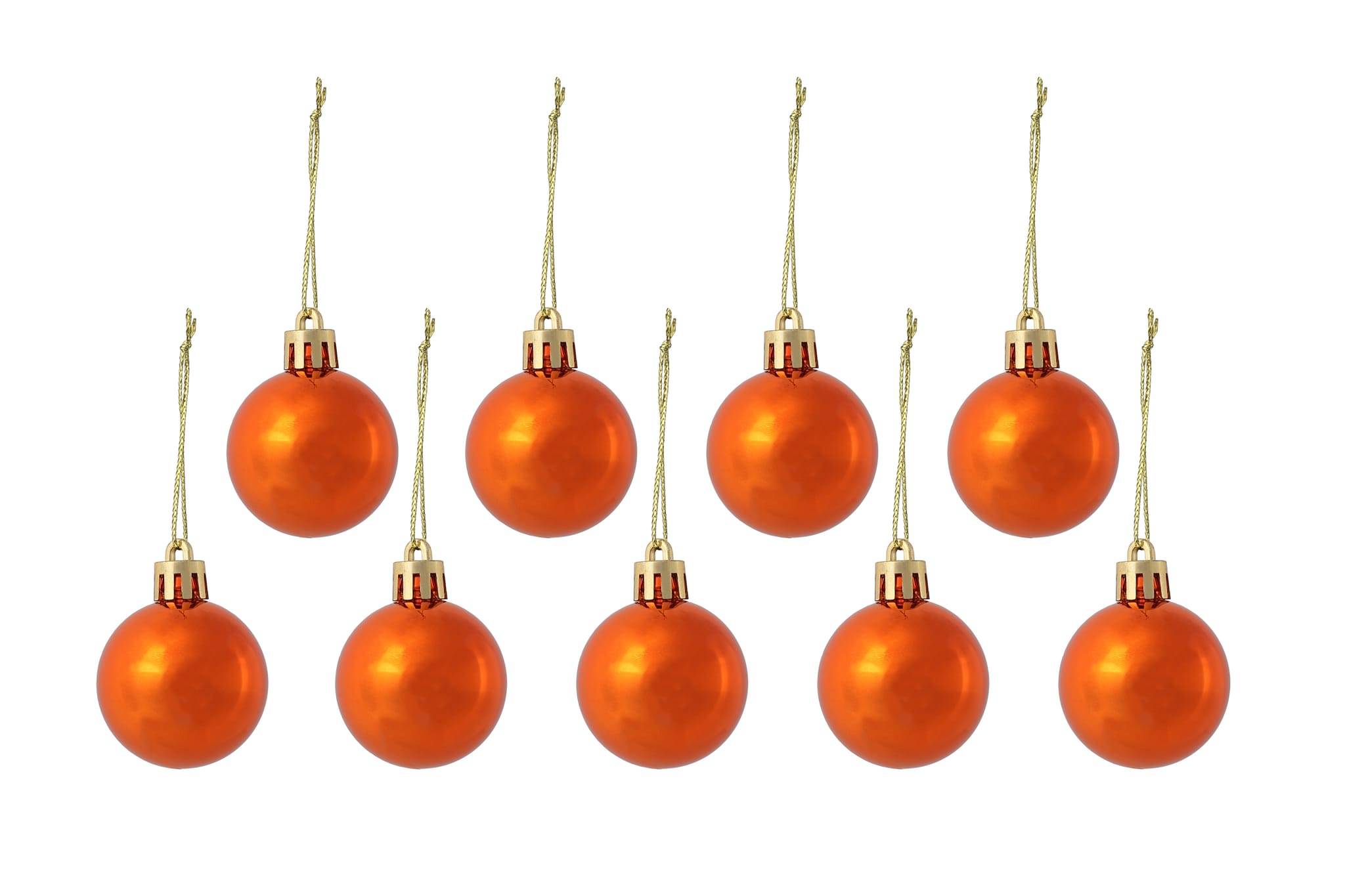 Boîte de 9 boules de Noël en plastique couleur champagne Ø 4 cm - ECLOZ