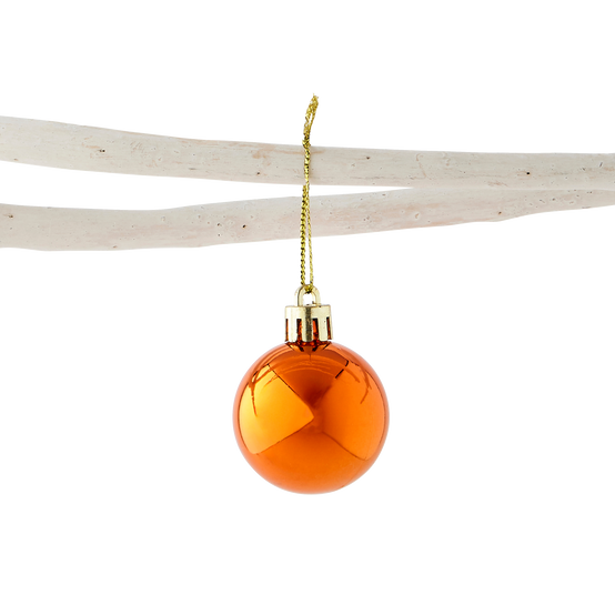 Ecloz - Boîte de 9 boules de Noël en plastique couleur champagne Ø 4 cm - ECLOZ - Image 3