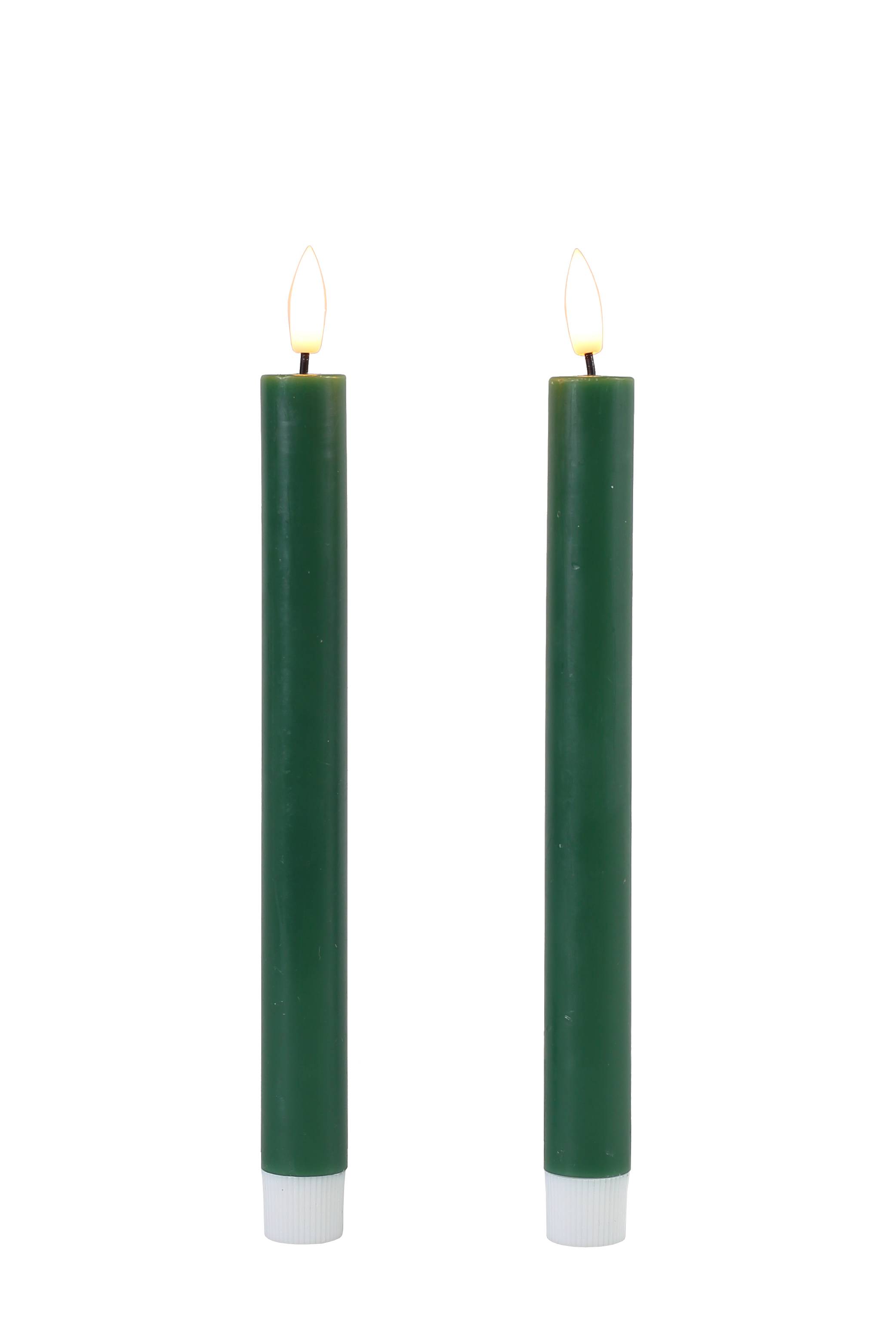 Ecloz - Set de 2 bougies vertes LED chandelle - ECLOZ