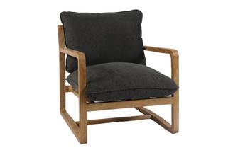 Ecloz - Fauteuil vert accoudoirs bois - ECLOZ